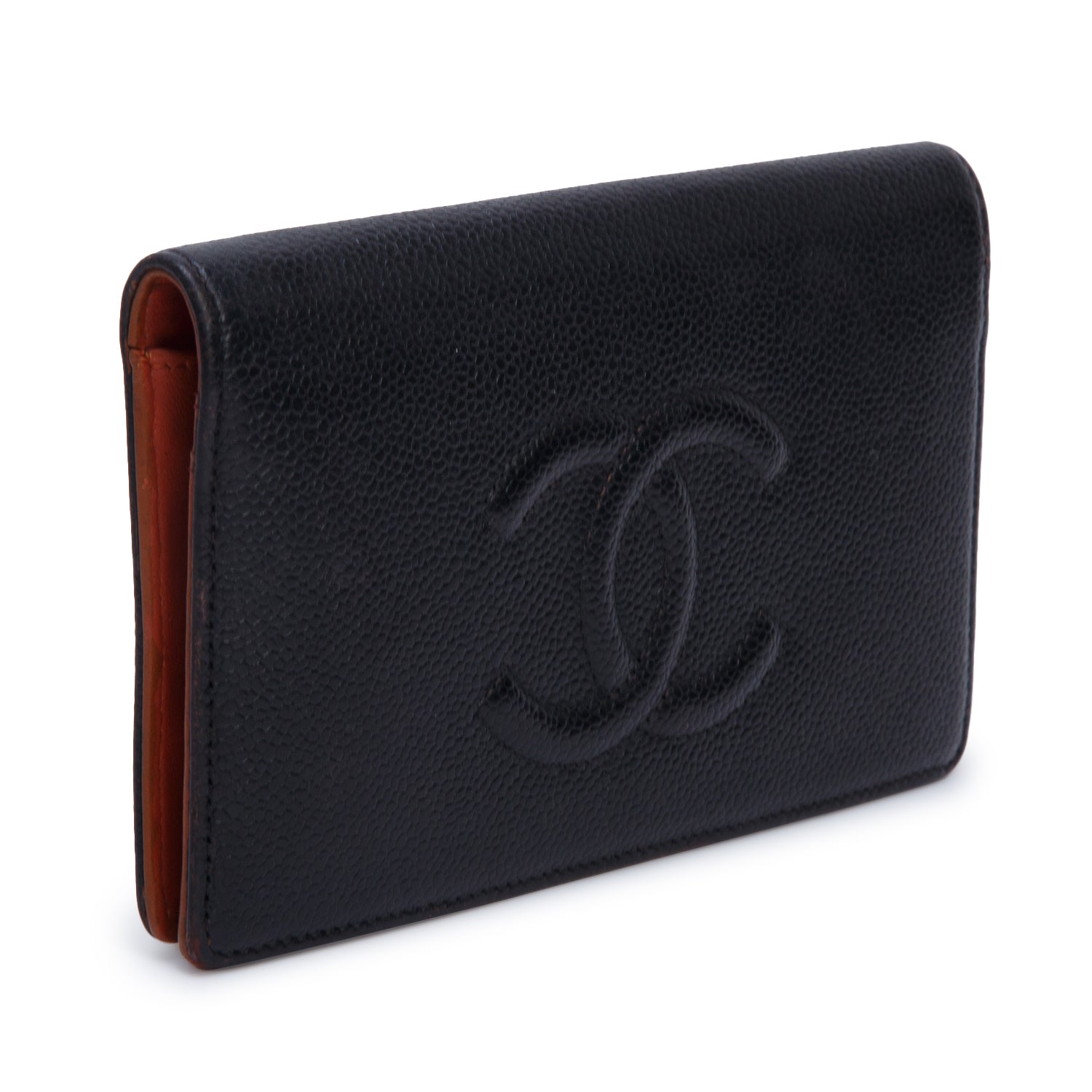 Chanel Black Caviar Leather Timeless CC Yen Wallet w/ Box & Authenticity Card