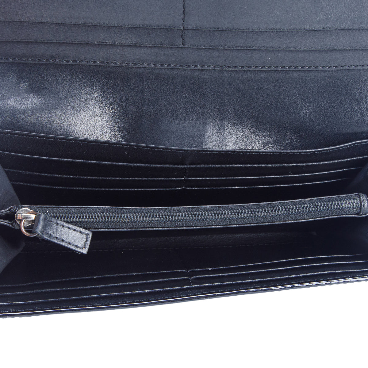 Burberry Black Patent Leather Trimmed Beat Check Continental Wallet