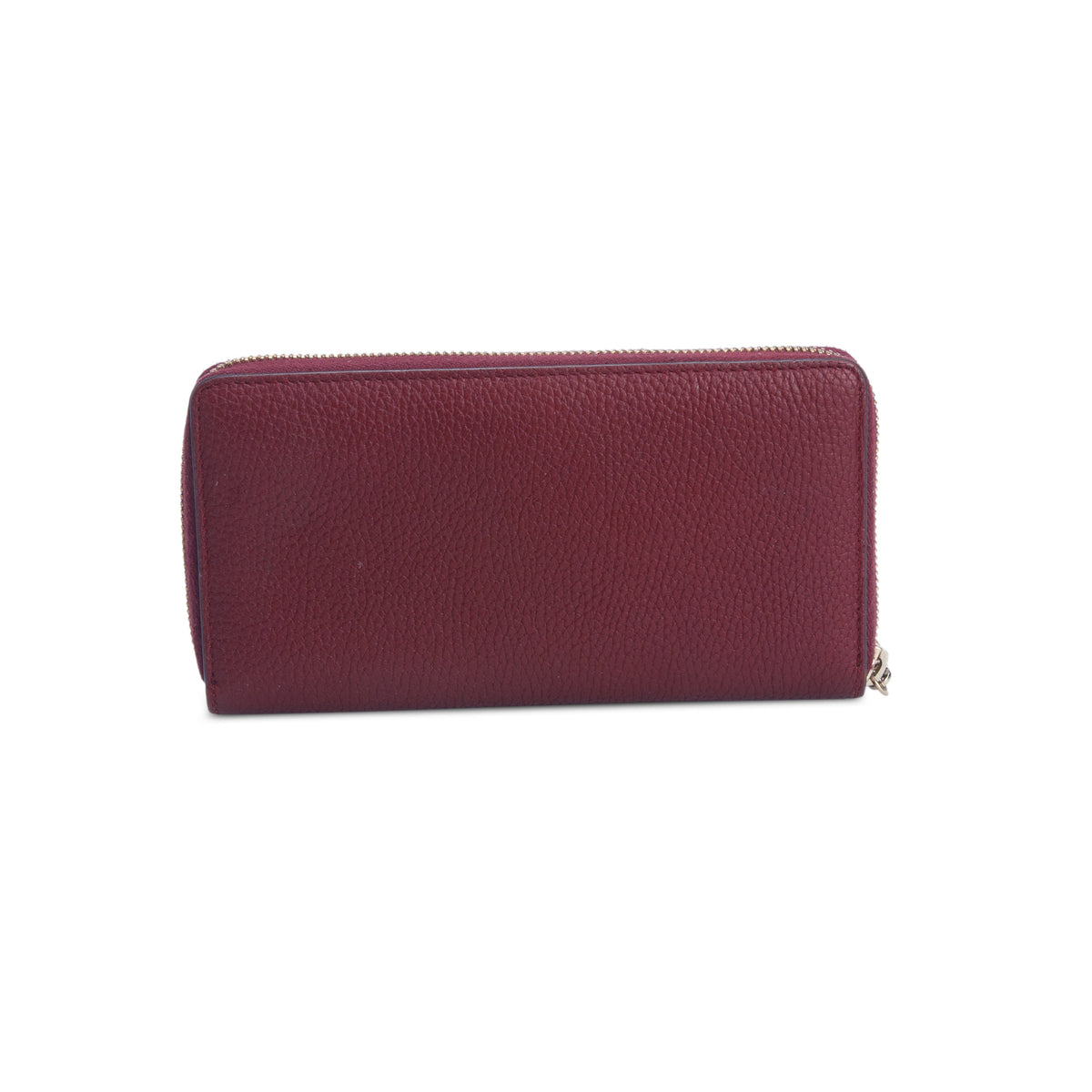 Gucci Red Calfskin Leather GG Marmont Zip Around Wallet