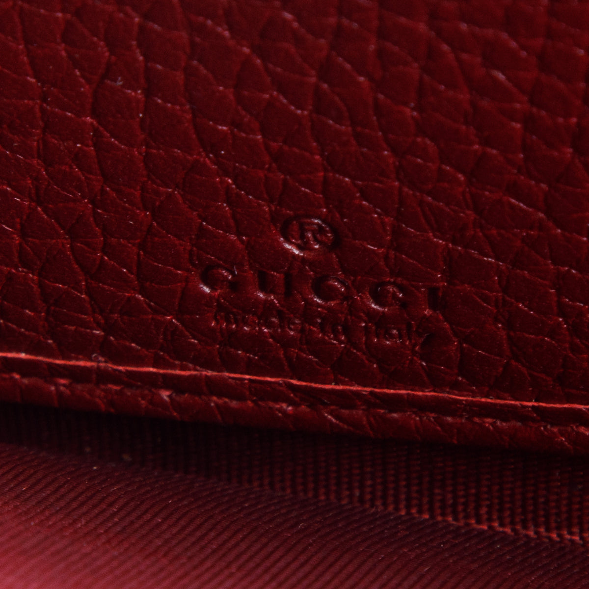 Gucci Red Calfskin Leather GG Marmont Zip Around Wallet