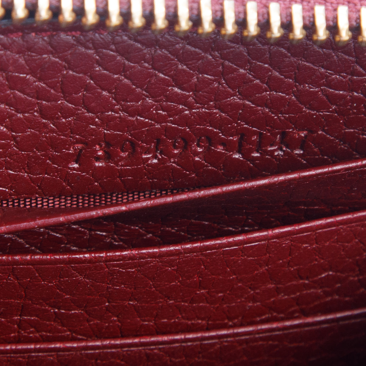 Gucci Red Calfskin Leather GG Marmont Zip Around Wallet