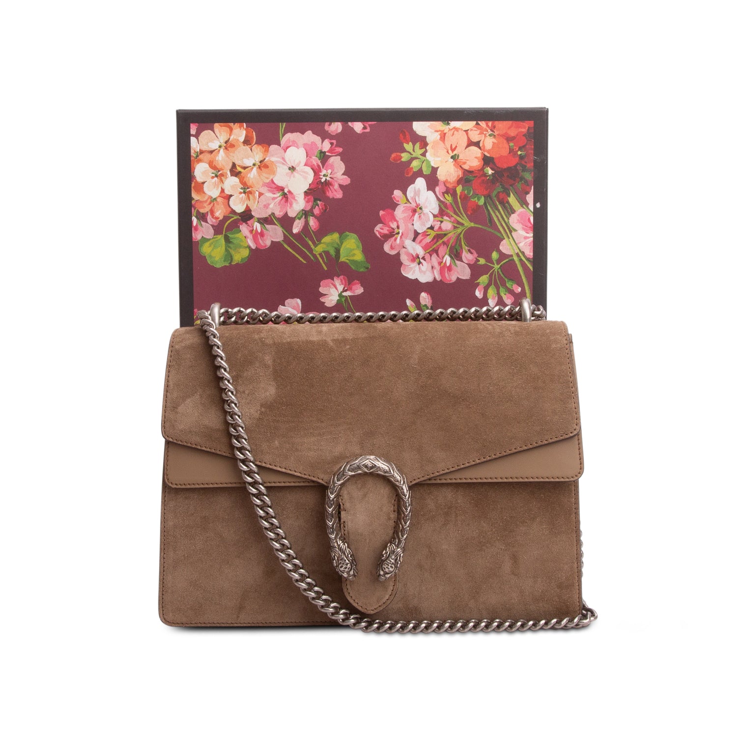 Gucci Brown Suede Medium Dionysus Shoulder Bag w/ Box