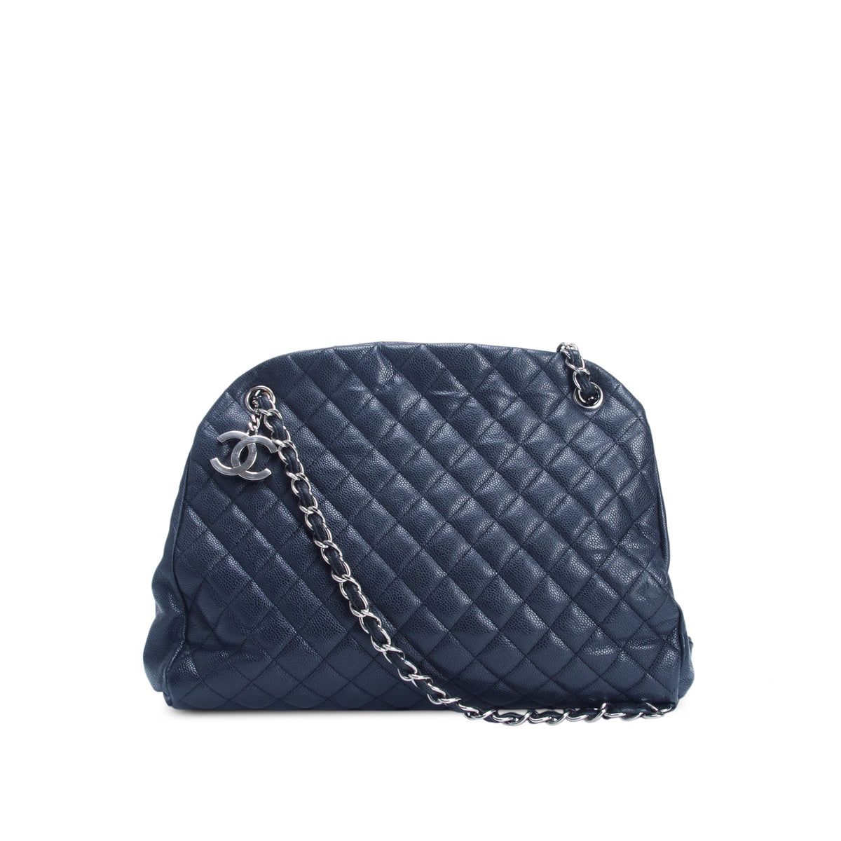 Chanel Black Quilted Caviar Large Juste Mademoiselle Bowling Bag w/ Authenticity Card