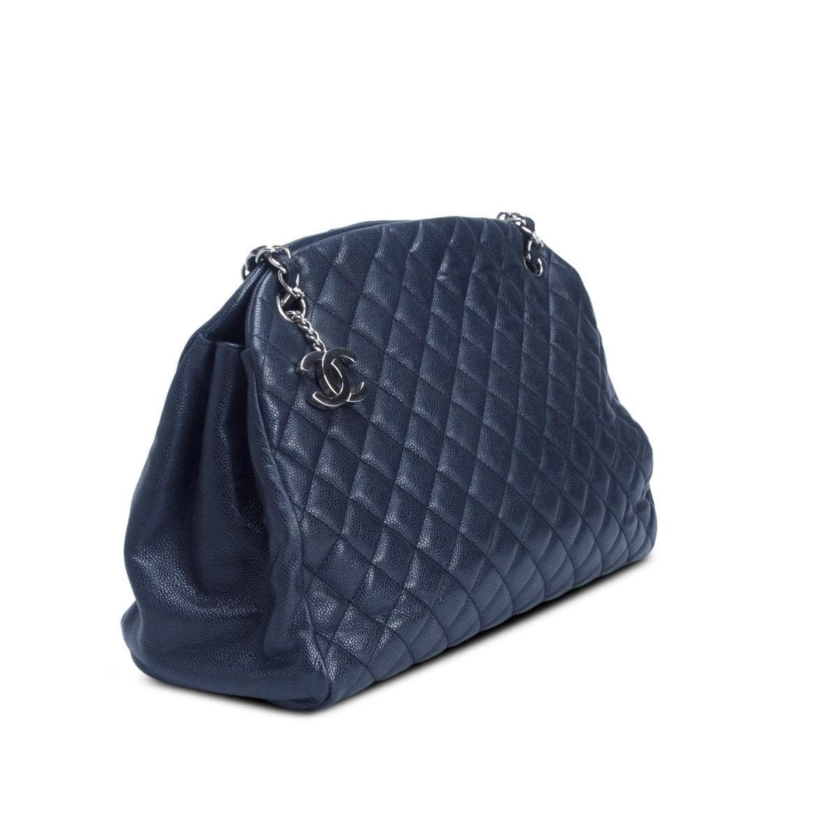 Chanel Black Quilted Caviar Large Juste Mademoiselle Bowling Bag w/ Authenticity Card