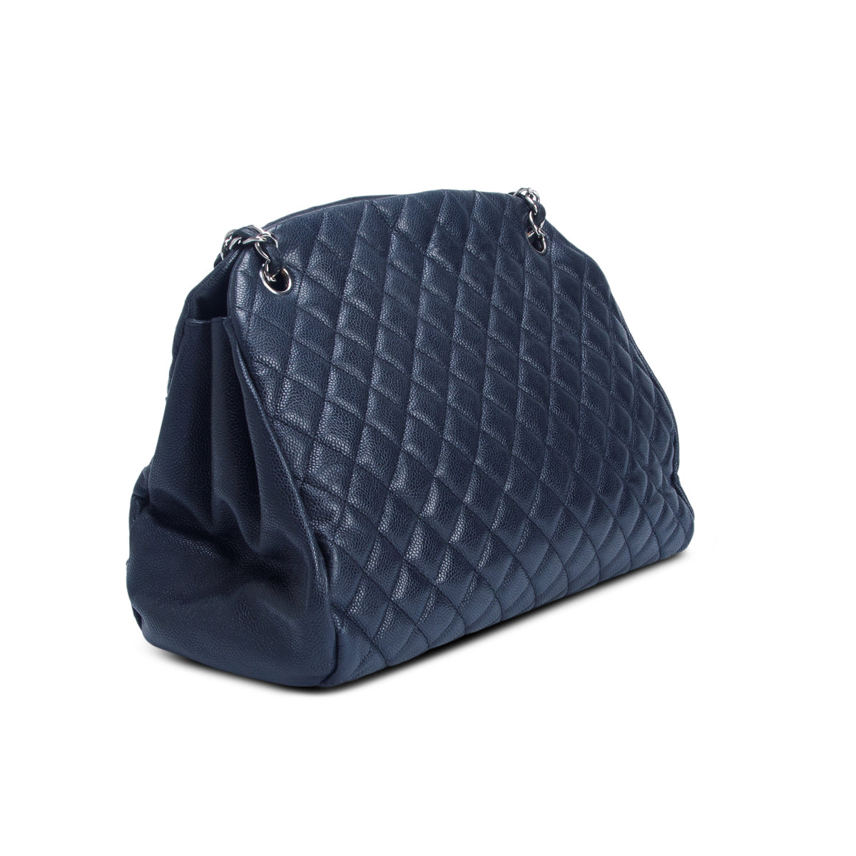 Chanel Black Quilted Caviar Large Juste Mademoiselle Bowling Bag w/ Authenticity Card