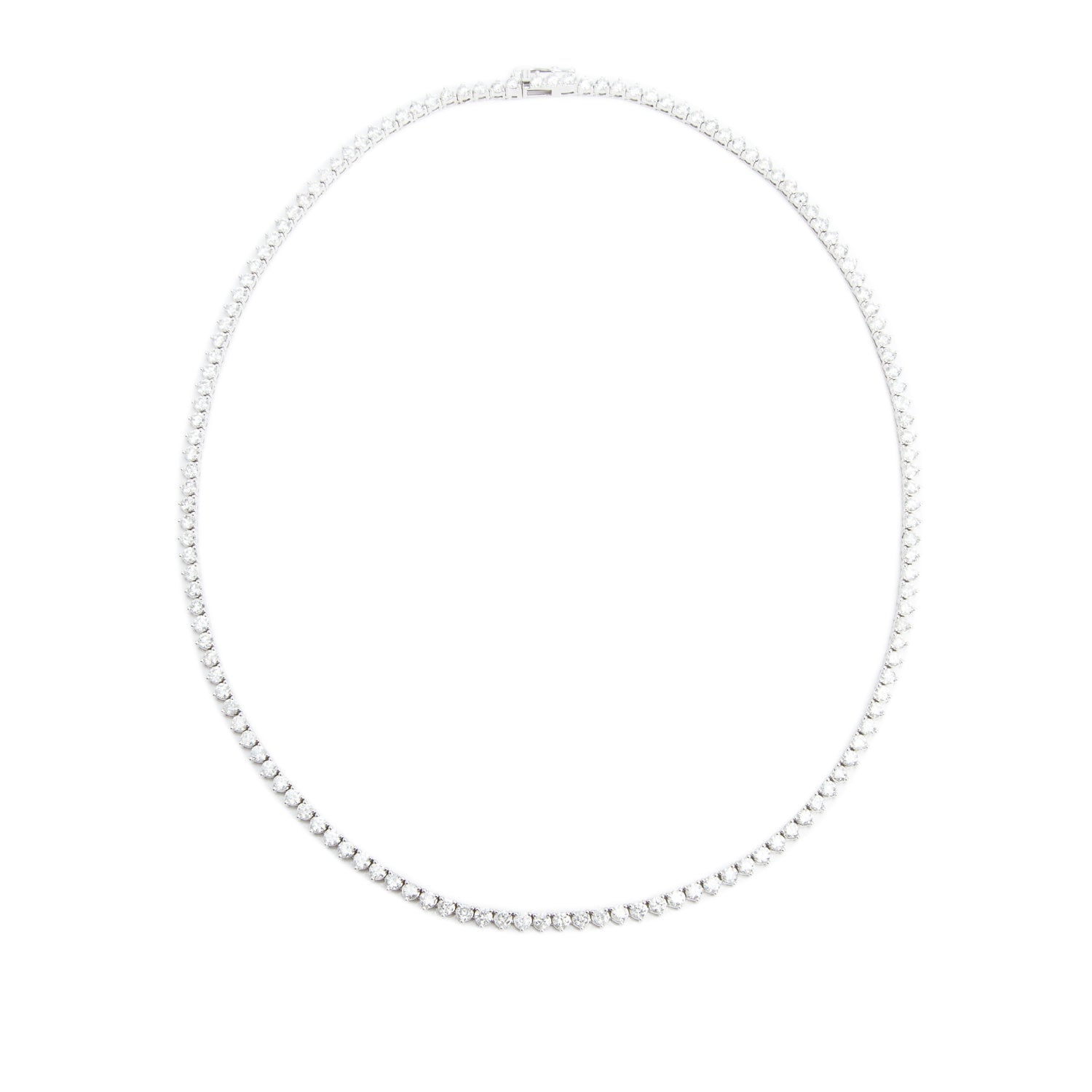 10k White Gold 20.55 tcw. Diamond Tennis Necklace