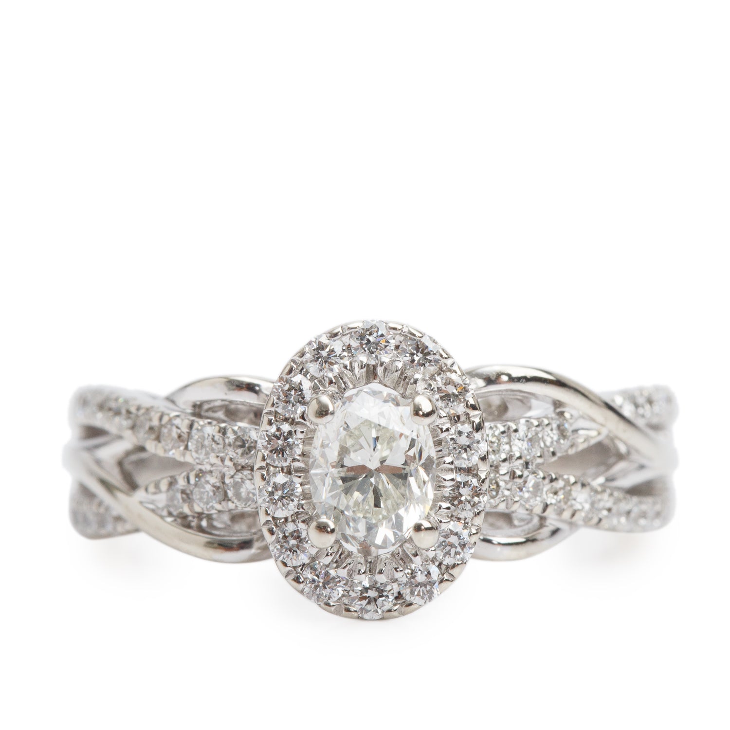 Vera Wang 14k White Gold Love Diamond Engagement Ring, Size 5.75 w/ Box
