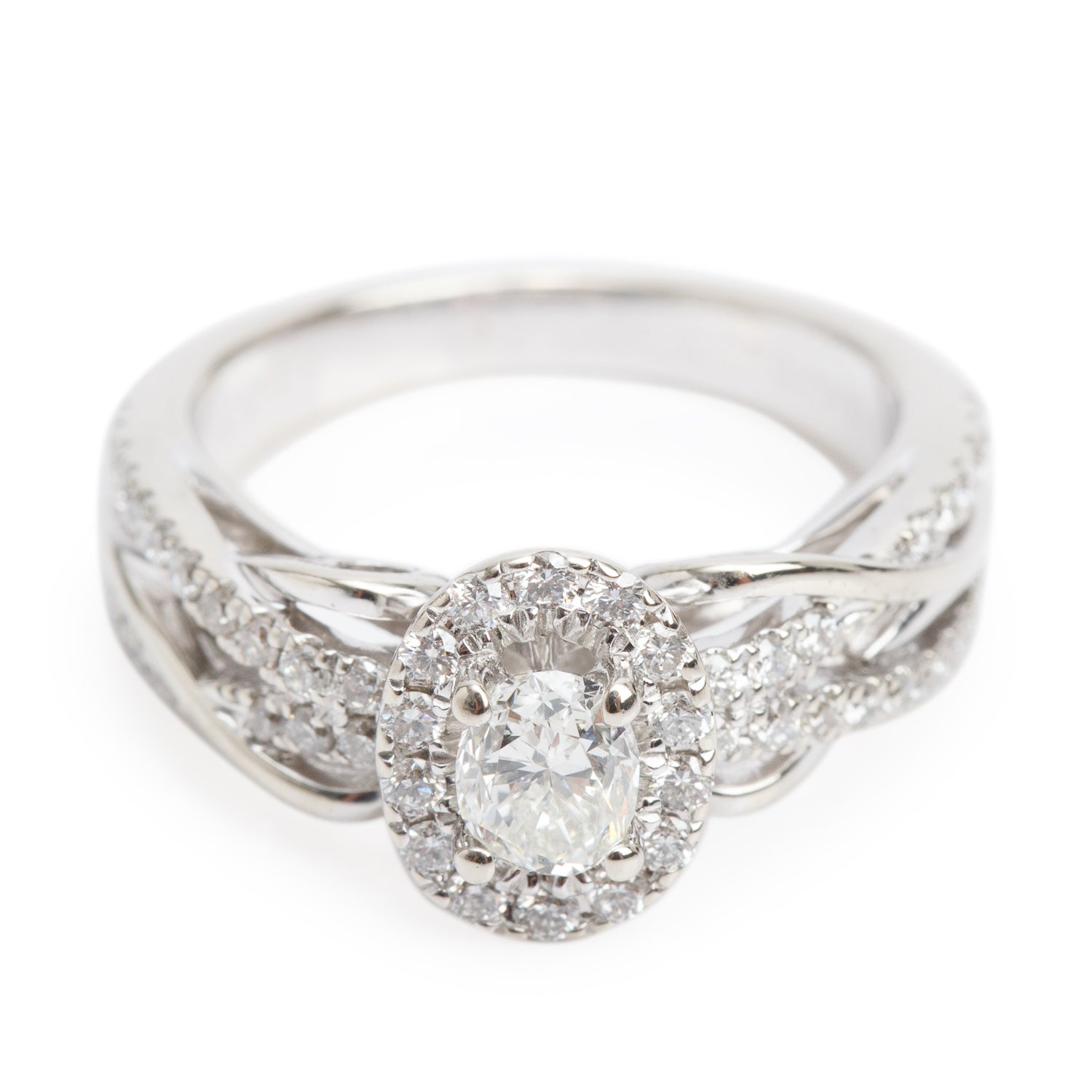Vera Wang 14k White Gold Love Diamond Engagement Ring, Size 5.75 w/ Box