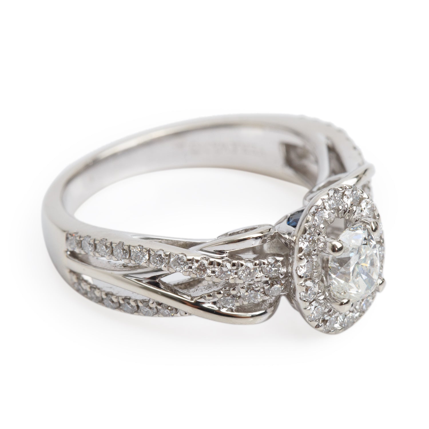 Vera Wang 14k White Gold Love Diamond Engagement Ring, Size 5.75 w/ Box