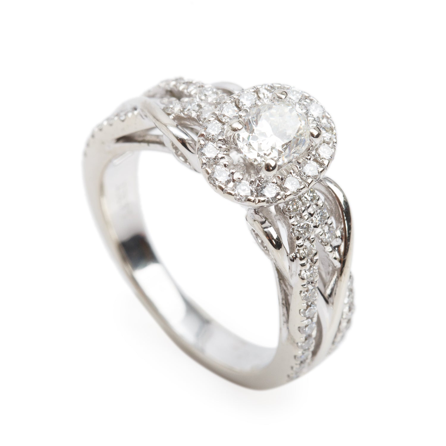 Vera Wang 14k White Gold Love Diamond Engagement Ring, Size 5.75 w/ Box