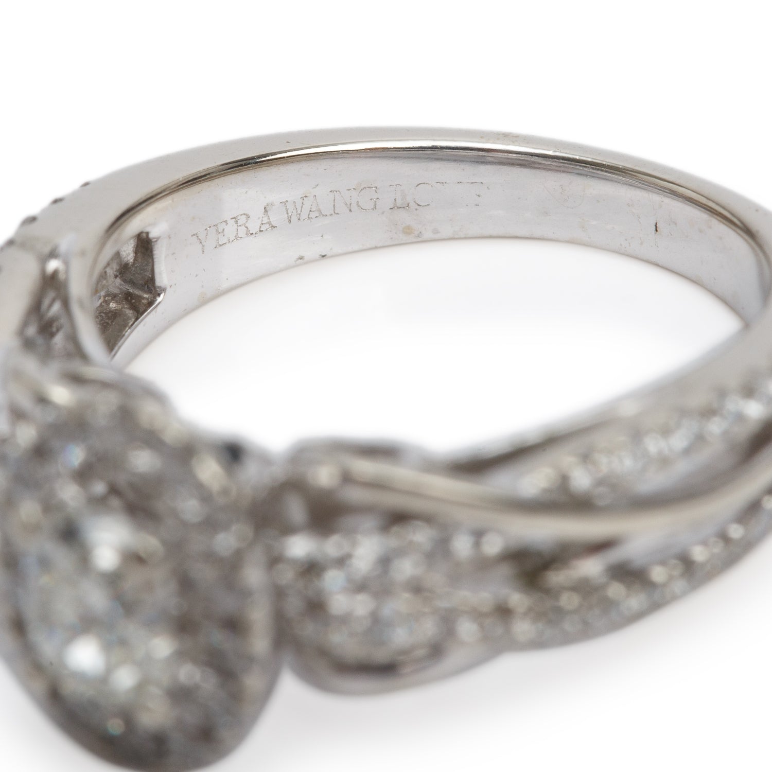 Vera Wang 14k White Gold Love Diamond Engagement Ring, Size 5.75 w/ Box