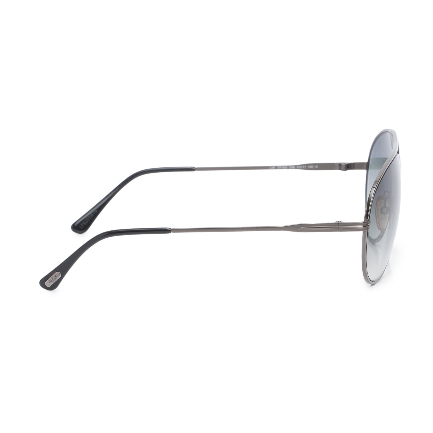 Tom Ford TF 450 Gun-Metal Aviator Cliff Sunglasses w/ Case