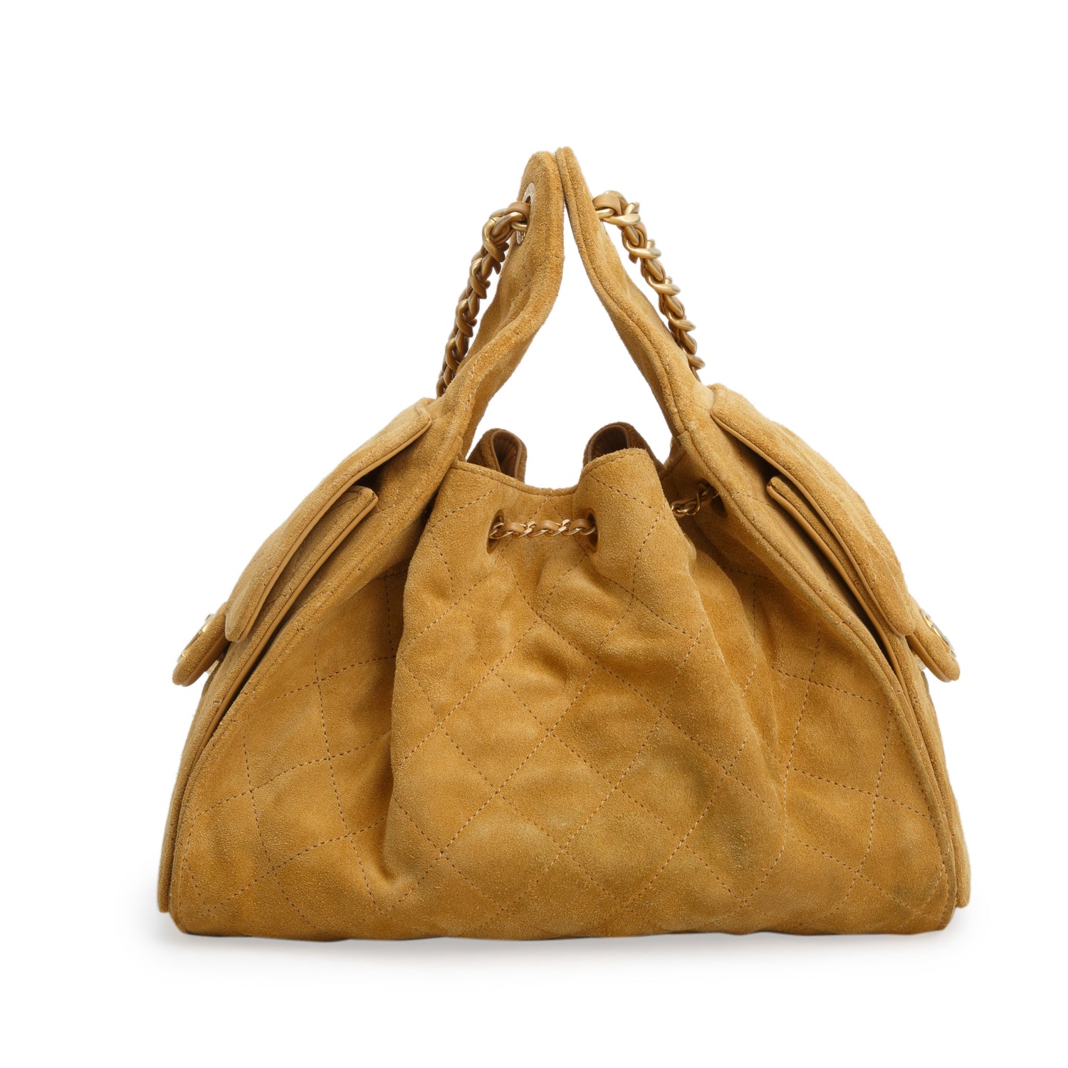Chanel Tan Suede 25 Small Handbag w/ Box