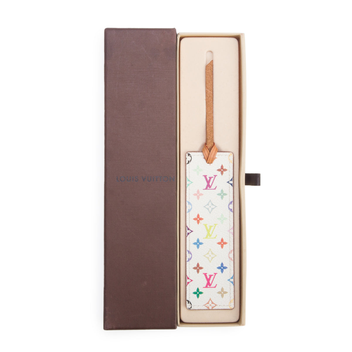 Louis Vuitton White Monogram Multicolore Bookmark w/ Box