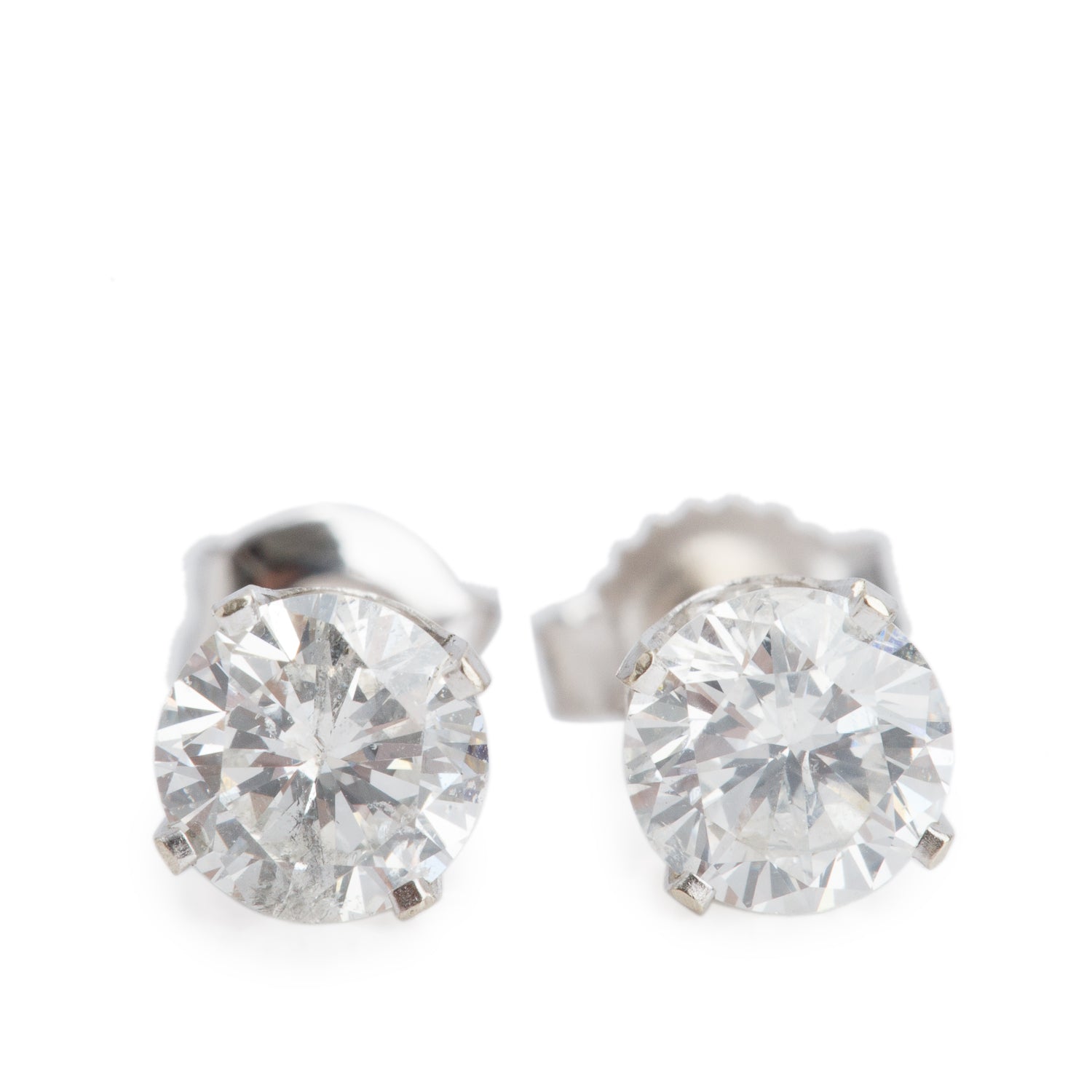14k White Gold 1.00 tcw. Diamond Stud Earrings