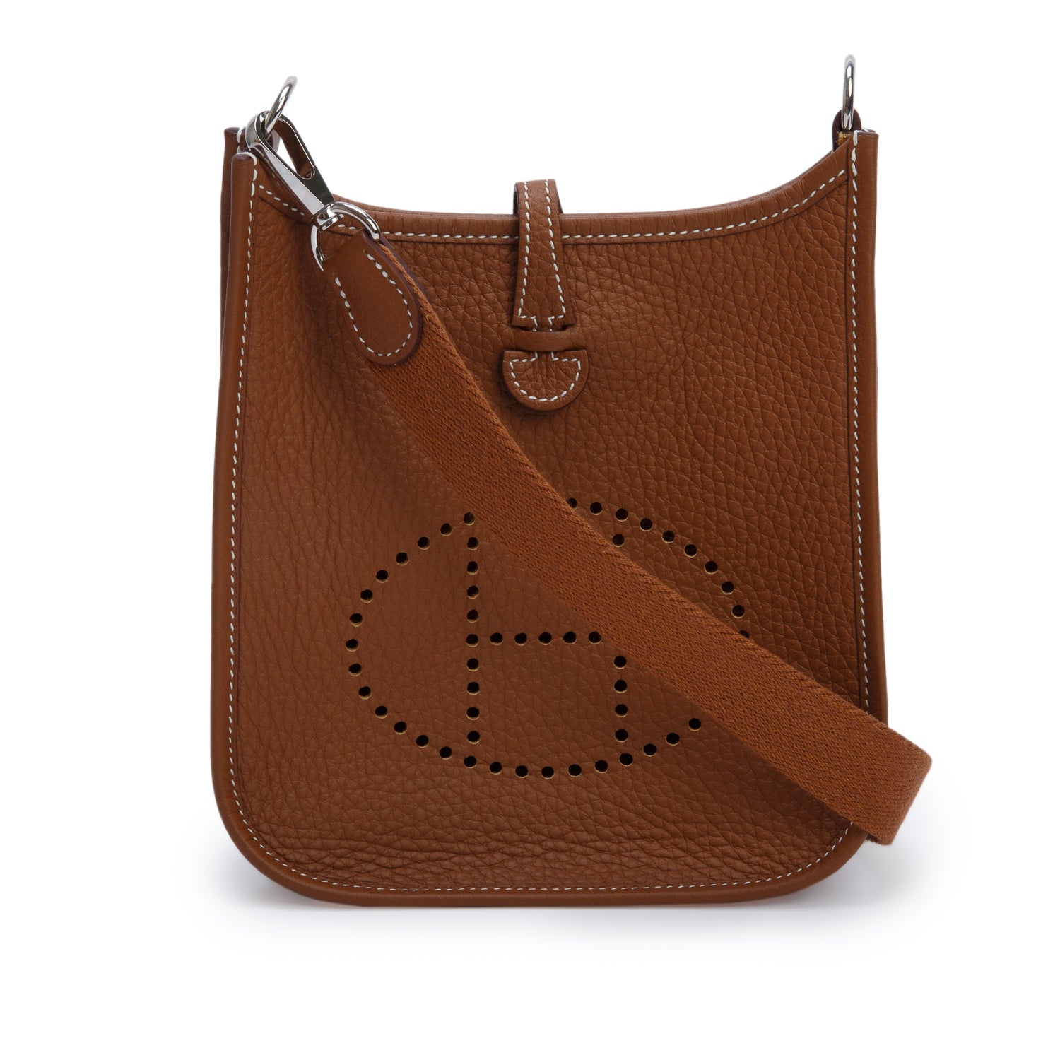 Hermes 2023 Gold Taurillon Clemence Amazone Evelyne TPM 16 w/ Box