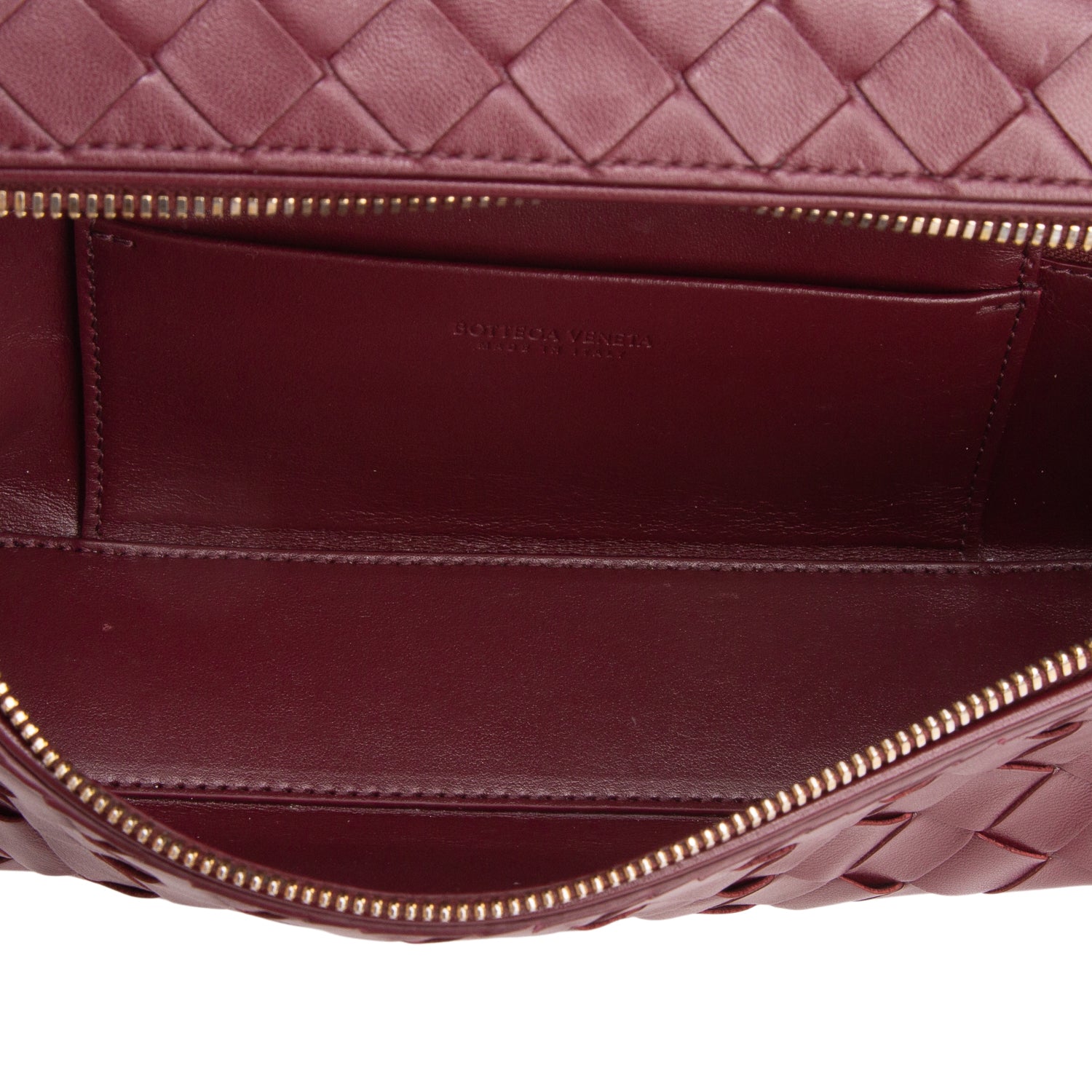 Bottega Veneta Burgundy Nappa Intrecciato Bang Bang Vanity Case w/ Strap