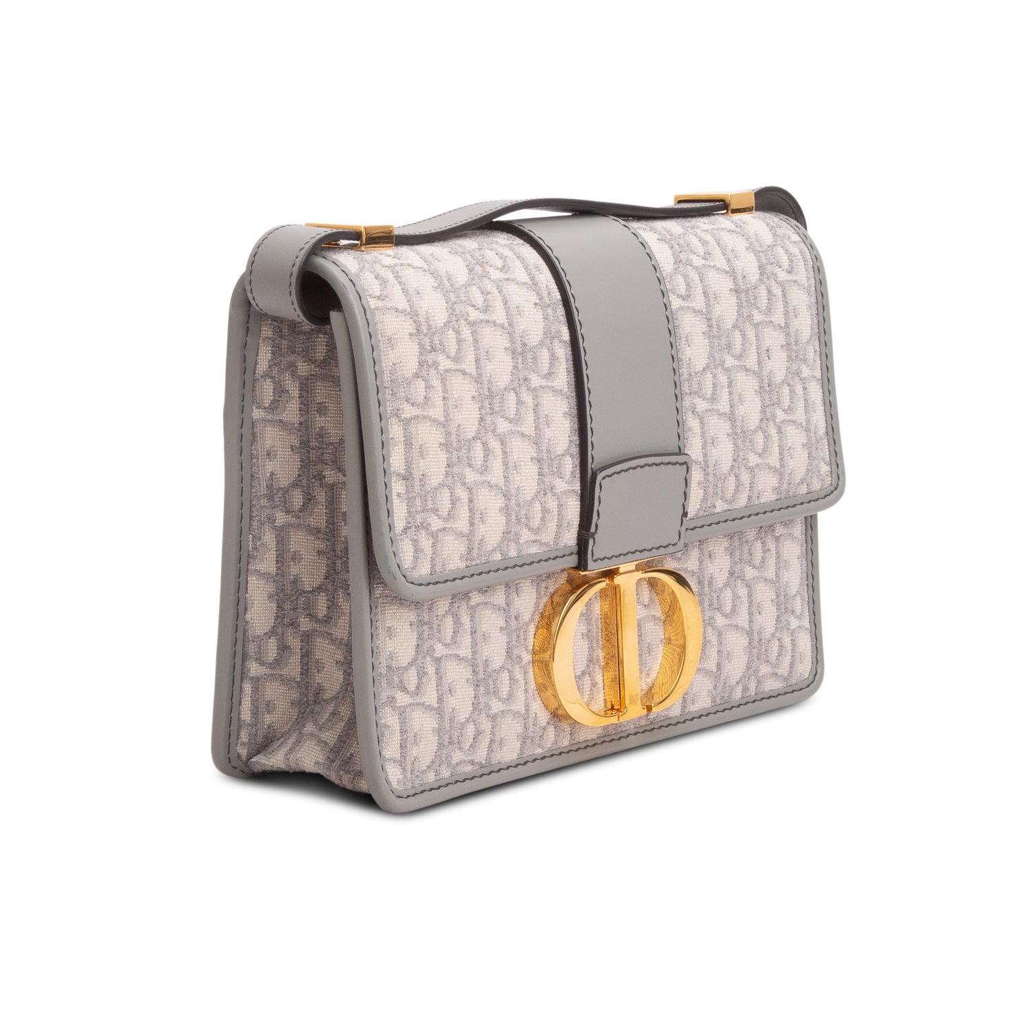 Christian Dior 2022 Grey Oblique 30 Montaigne Flap Bag w/ Box