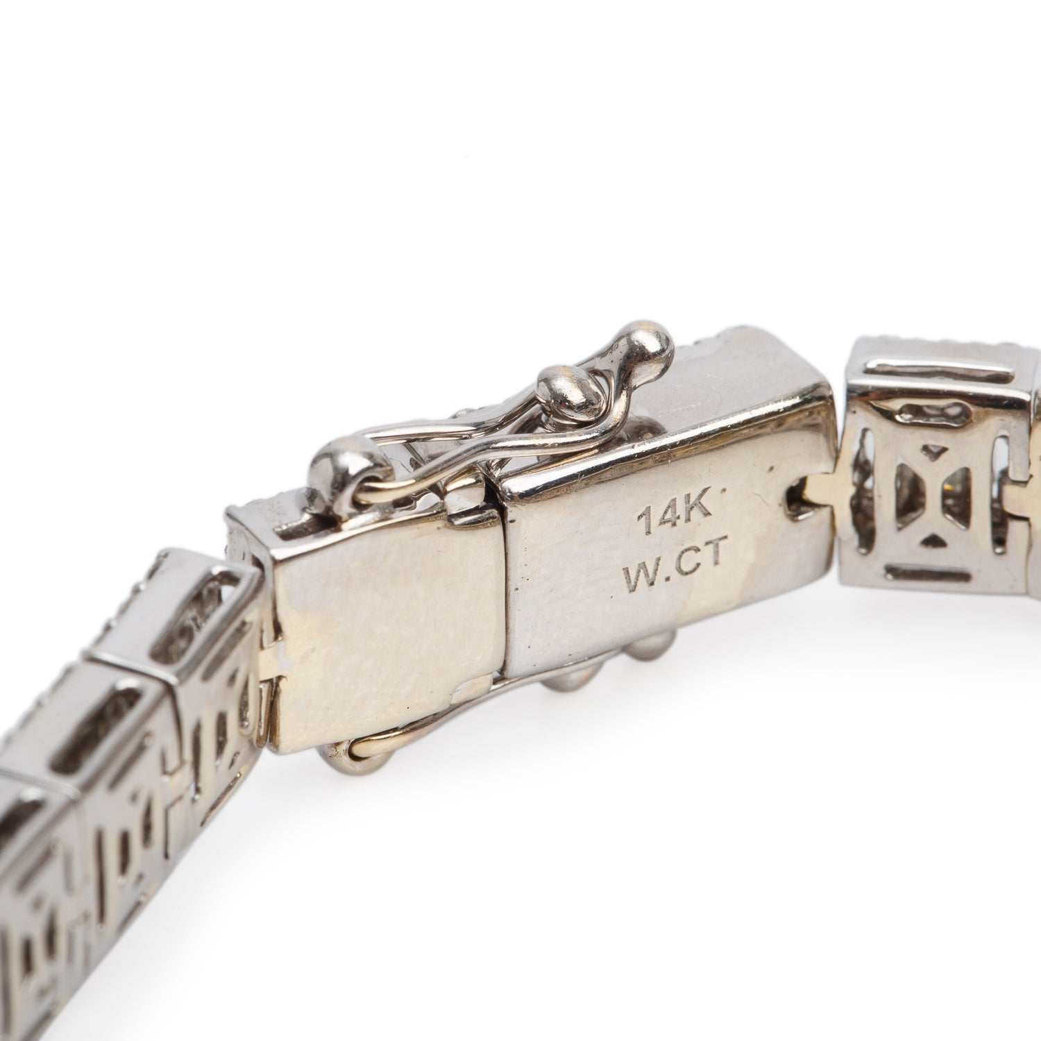 14k White Gold 9.47 tcw. Three Rows Diamond Tennis Bracelet