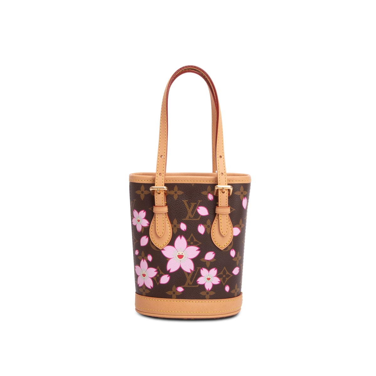 Louis Vuitton LV X TM Monogram Cherry Blossom Nano Bucket Bag w/ Pouch & Strap