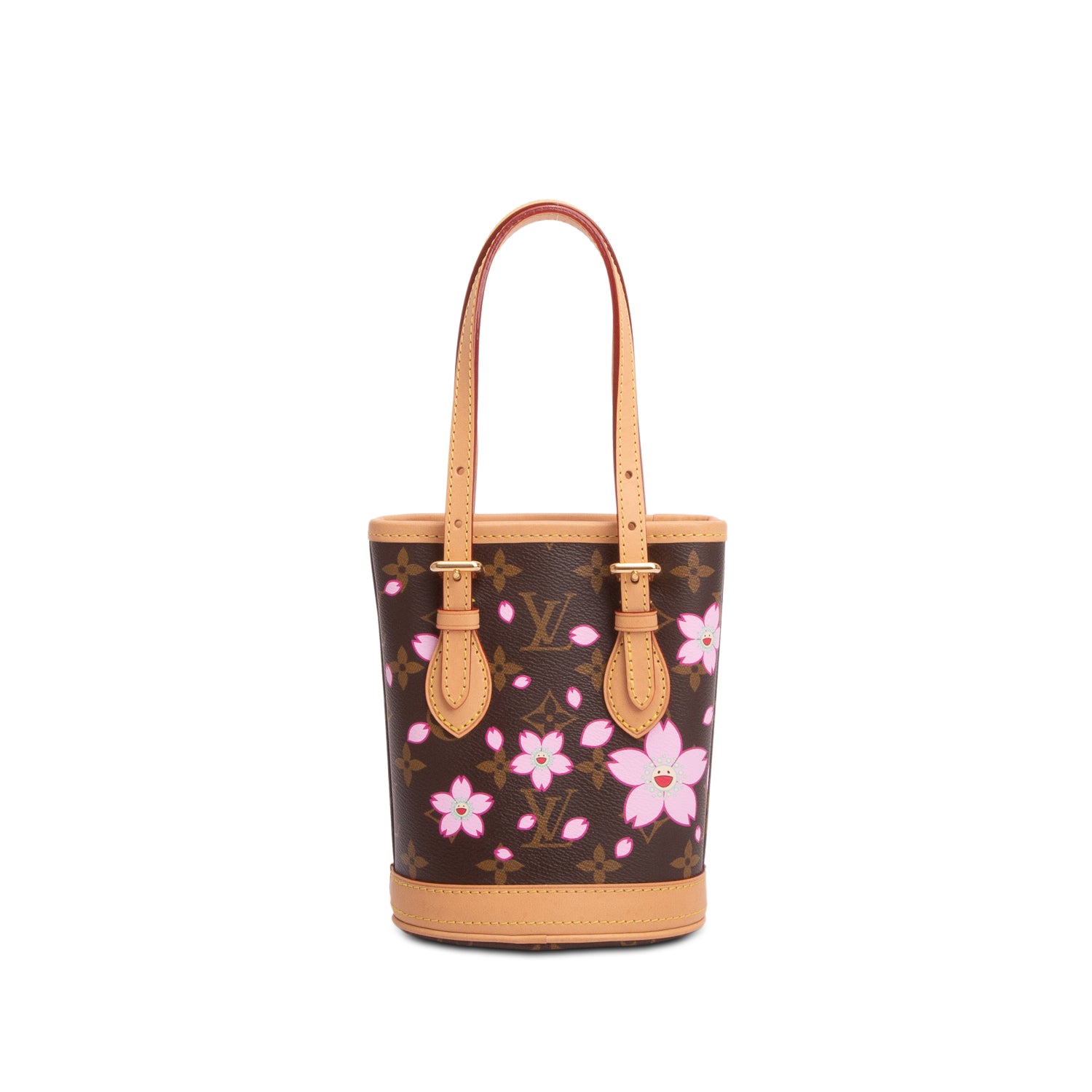 Louis Vuitton LV X TM Monogram Cherry Blossom Nano Bucket Bag w/ Pouch & Strap