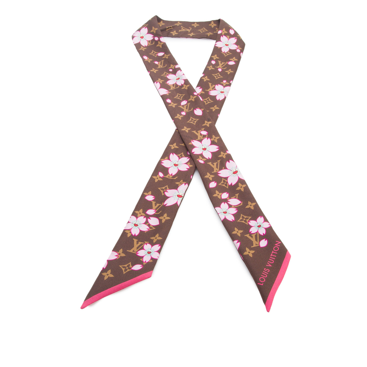 Louis Vuitton LV x TM Brown Monogram Cherry Blossom Silk BB Bandeau