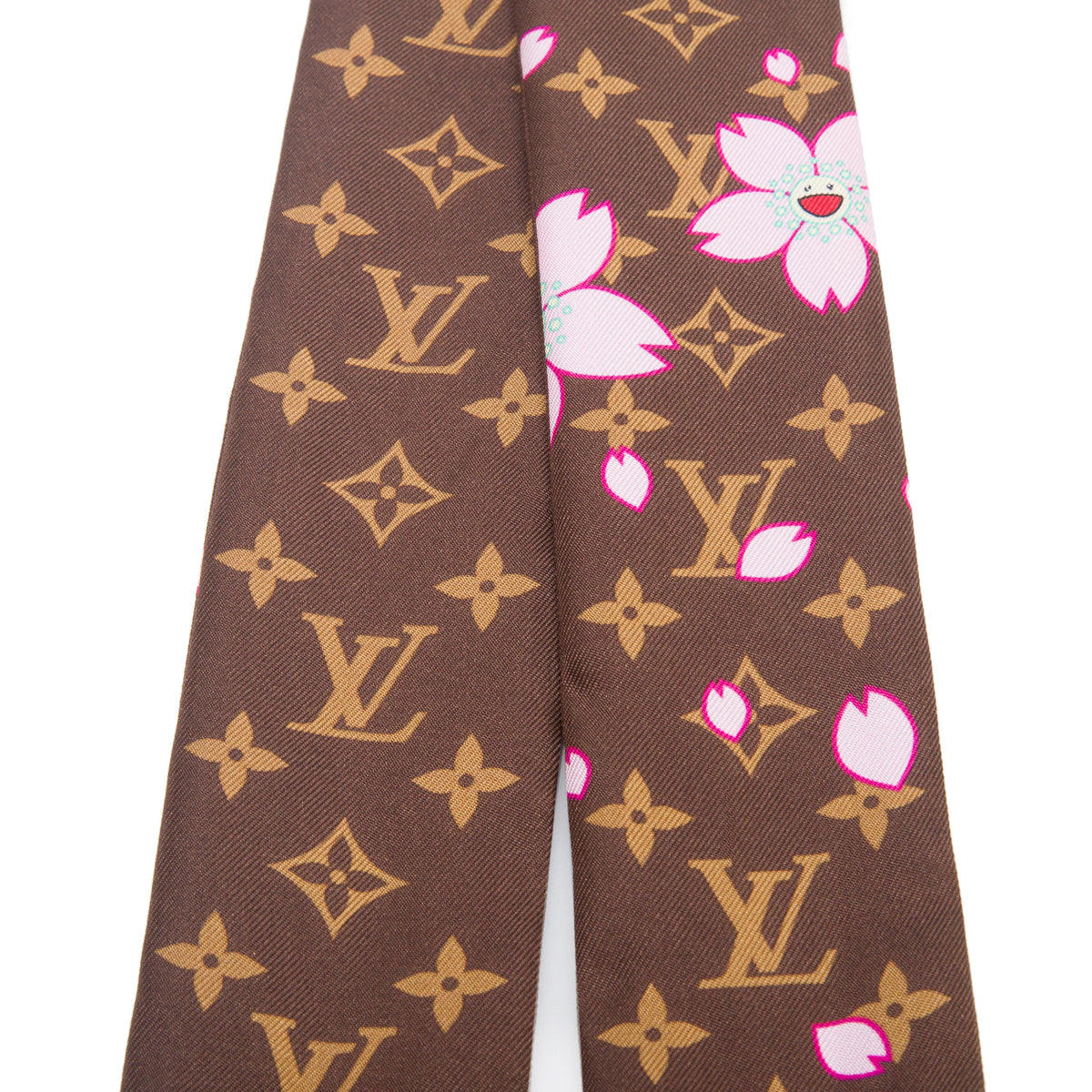 Louis Vuitton LV x TM Brown Monogram Cherry Blossom Silk BB Bandeau