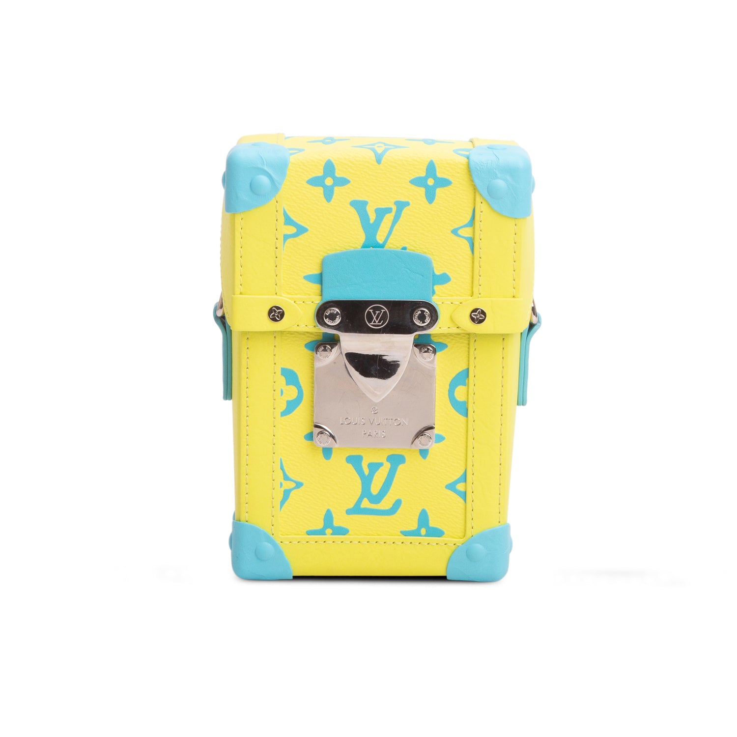 Louis Vuitton 2023 Green/Blue Monogram Playground Vertical Trunk Wearable Wallet w/ Strap