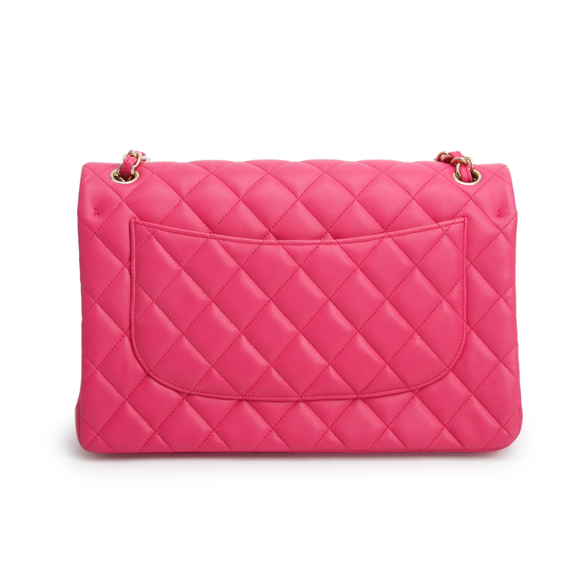 Chanel Pink Quilted Lambskin Leather Classic Jumbo Double Flap Bag w/ Box & Authenticity Card