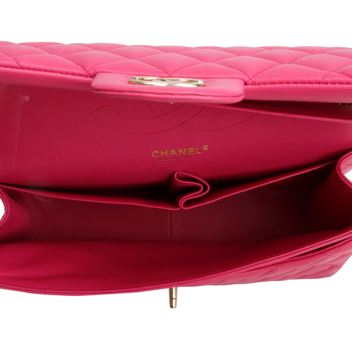 Chanel Pink Quilted Lambskin Leather Classic Jumbo Double Flap Bag w/ Box & Authenticity Card