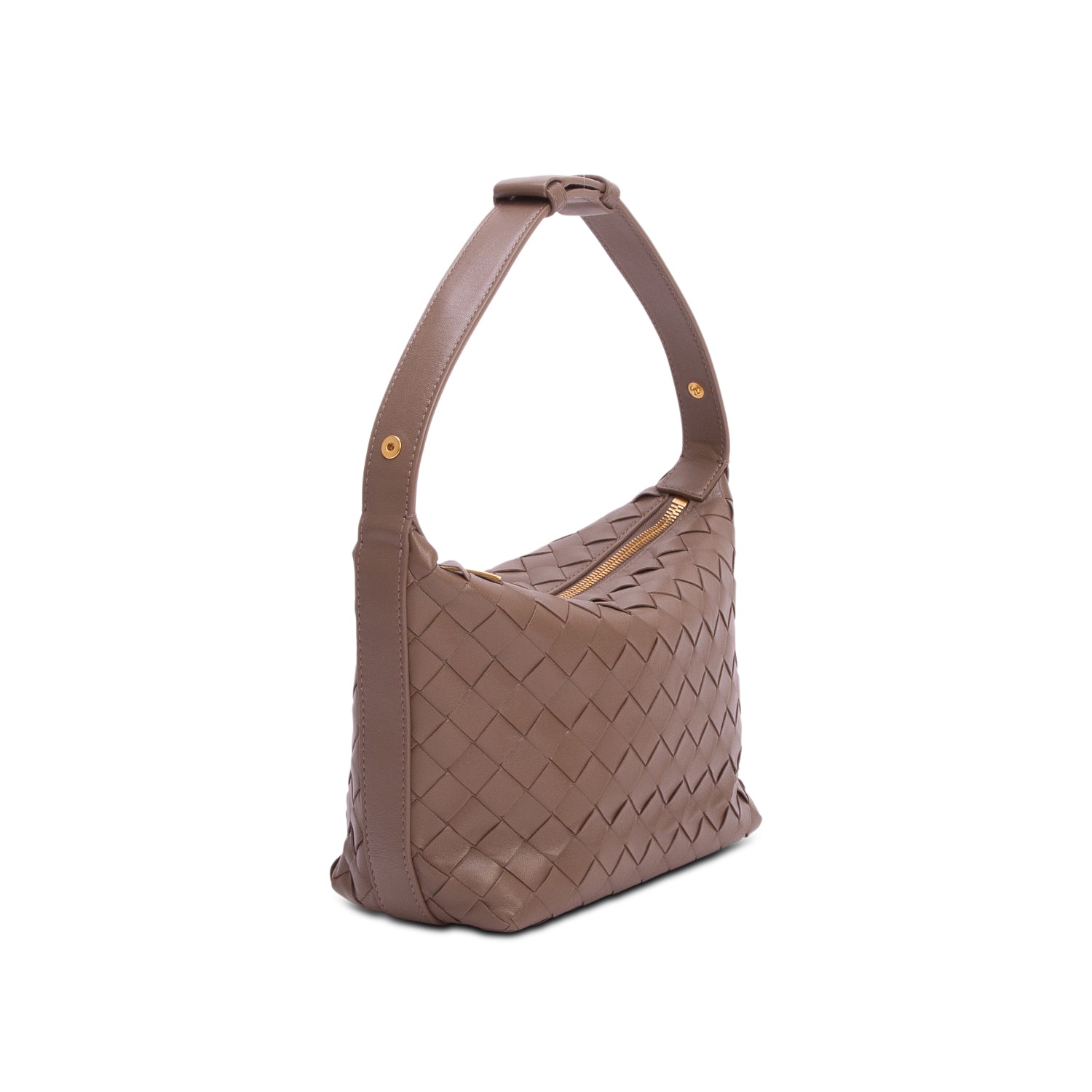 Bottega Veneta Taupe Calfskin Nappa Intrecciato Mini Wallace