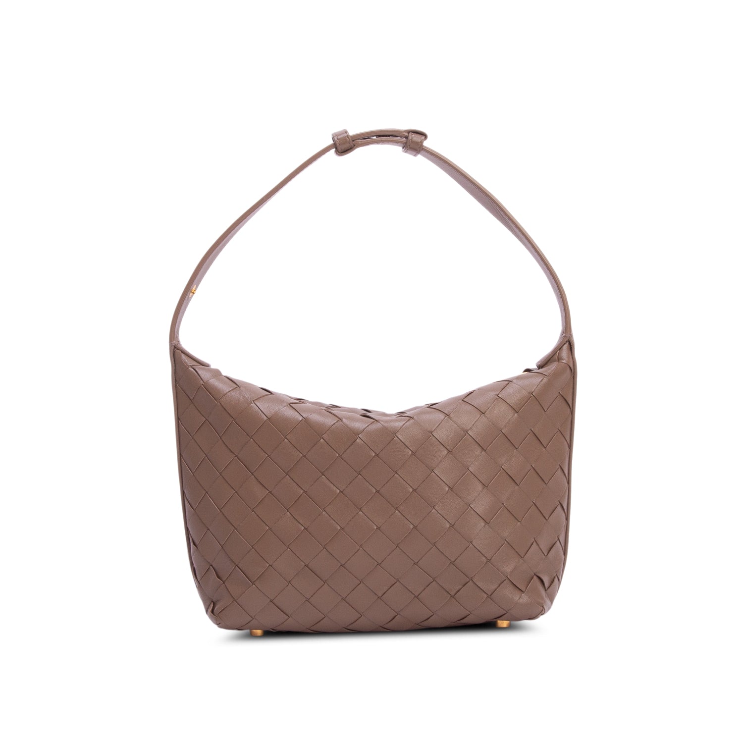 Bottega Veneta Taupe Calfskin Nappa Intrecciato Mini Wallace