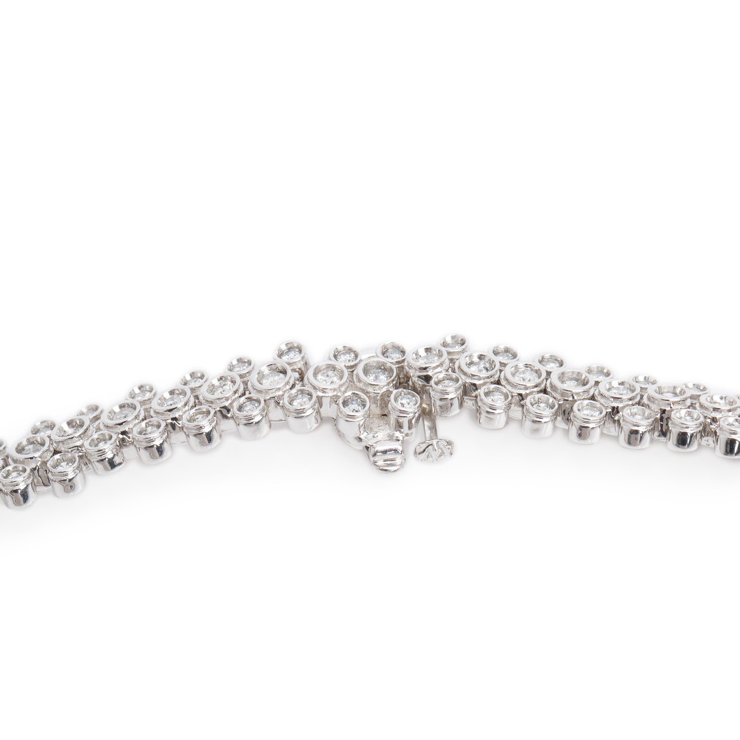 18k White Gold 7.00 tcw. Three Rows Diamond Necklace