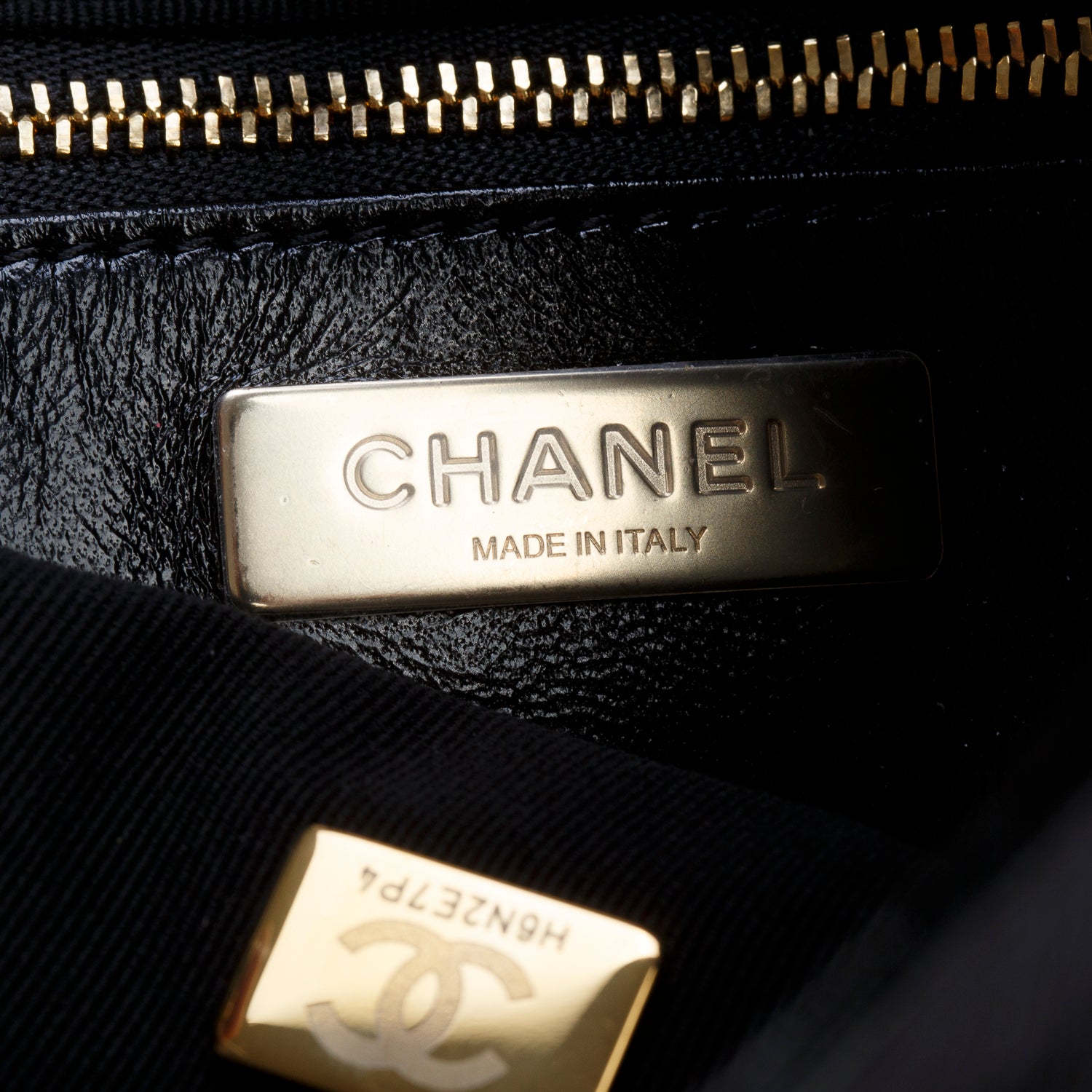 Chanel Black/Brown Shiny Crumpled Calfskin Quilted Mini 31 Shopping Bag