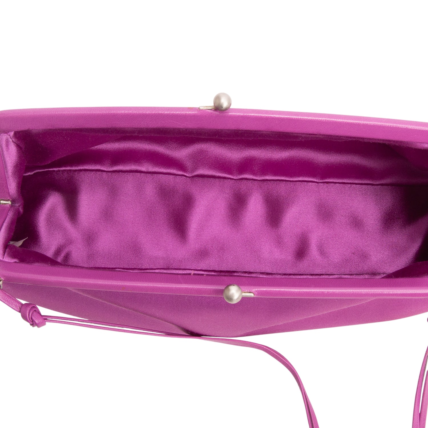Prada Purple Satin Raso Chic Kiss Lock Clutch w/ Authenticity Card