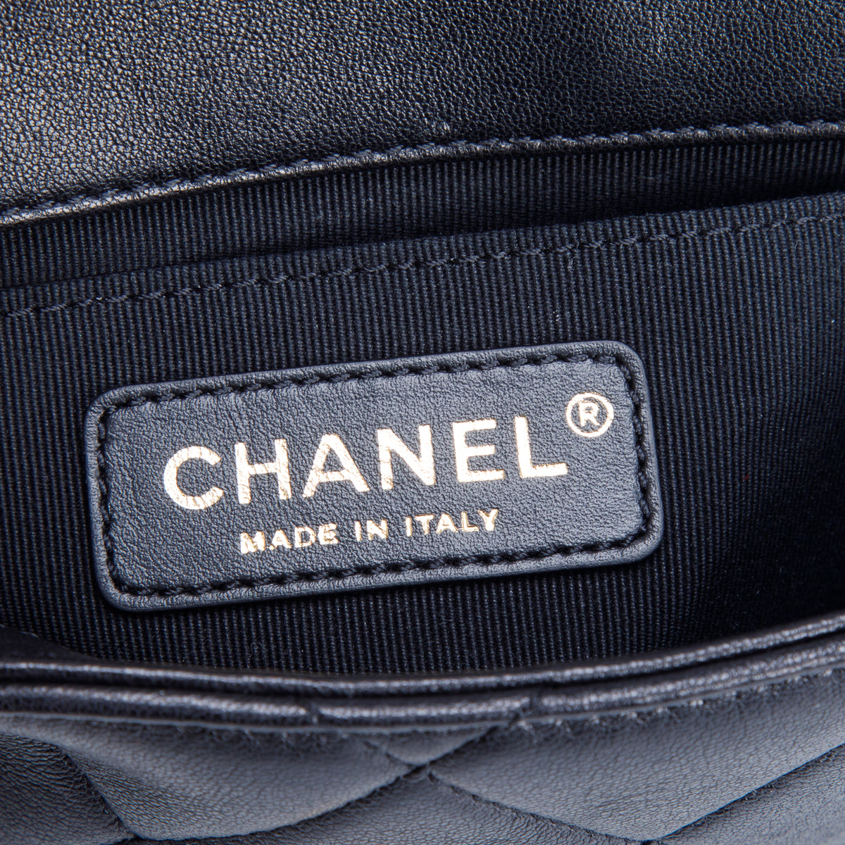 Chanel Black Lambskin Quilted Metal Mini Oval Top Handle Square Flap