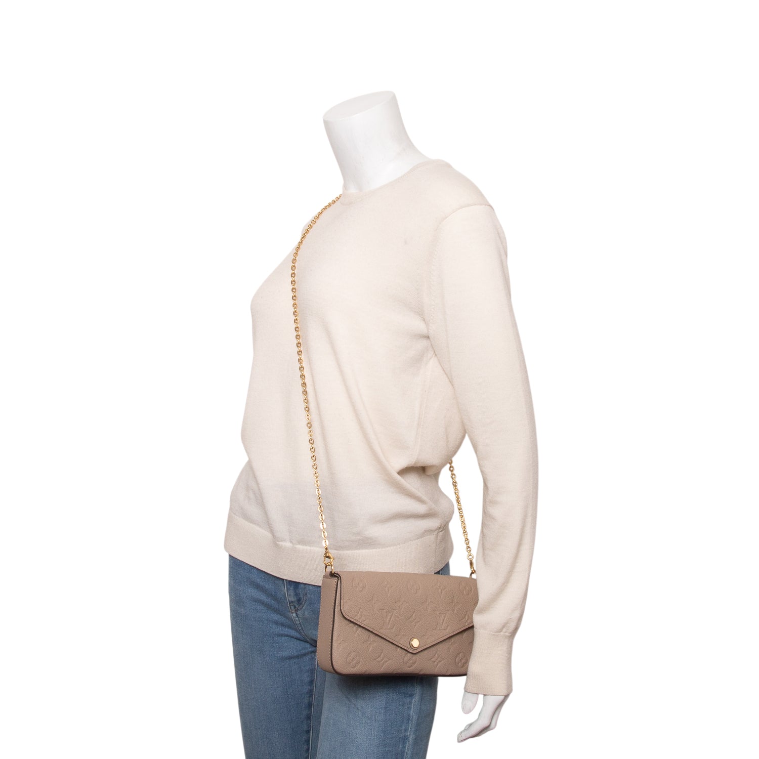 Louis Vuitton Turtledove Monogram Empreinte Leather Felicie Pochette