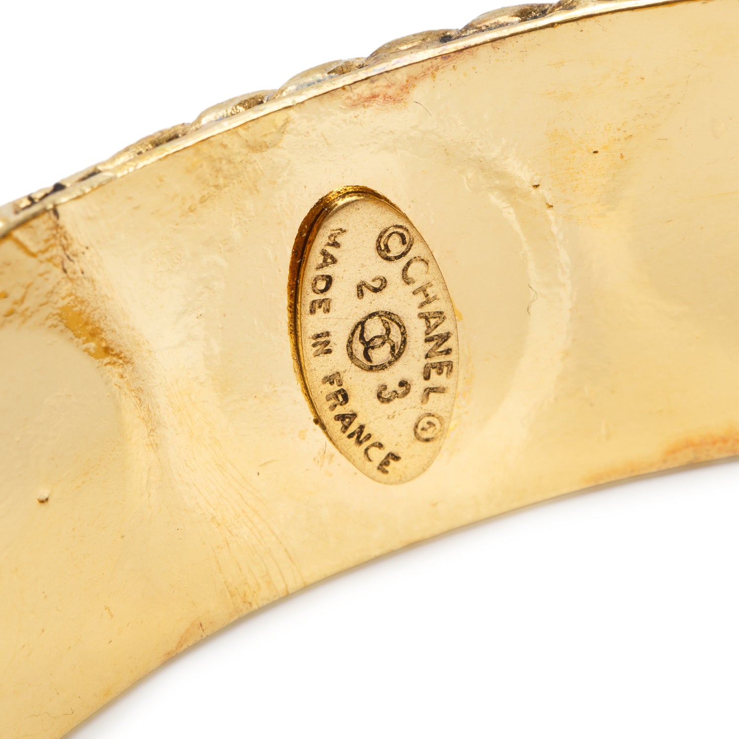 Chanel Vintage Gold Plated Gripoix Cuff Bracelet