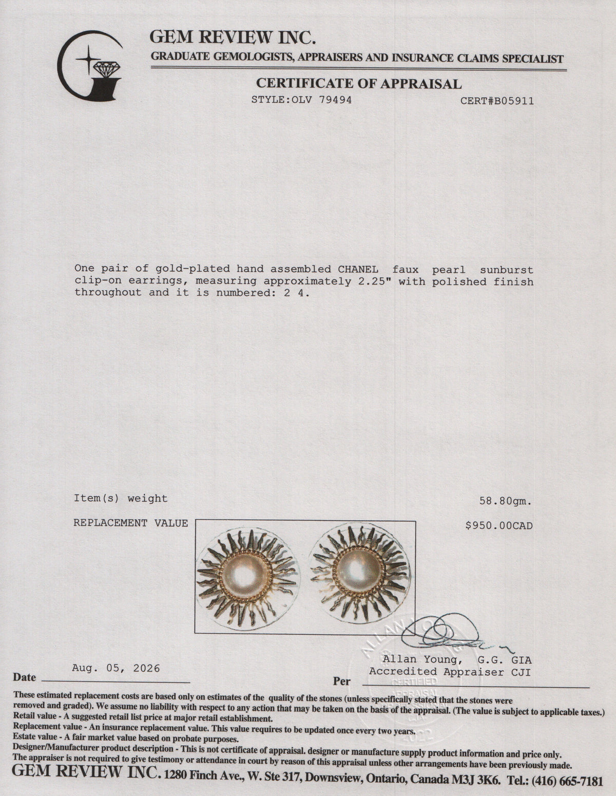 Chanel Vintage Gold Plated Faux Pearl Sunburst Clip-On Earrings