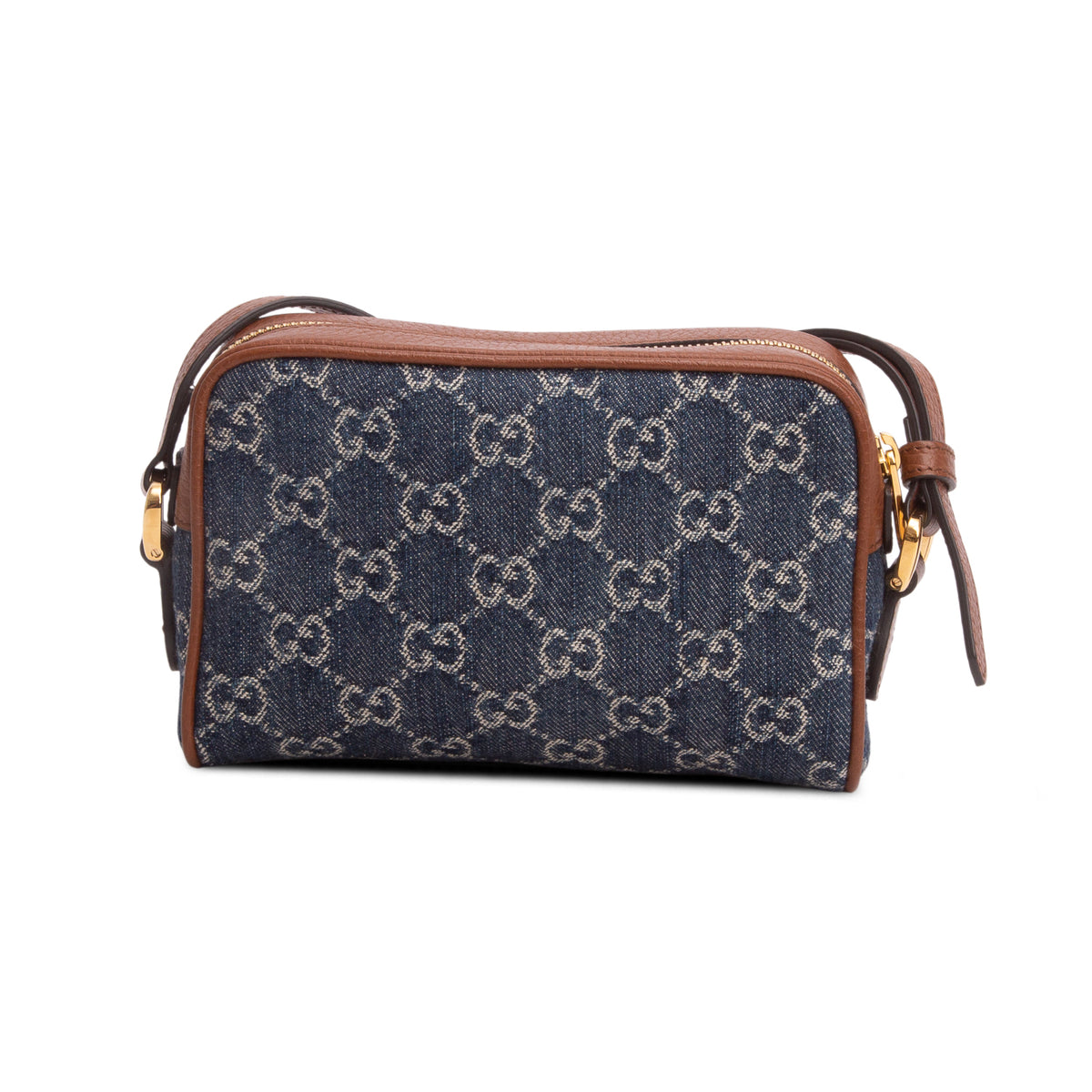 Gucci Blue Denim GG Monogram Dollar Calfskin Mini Ophidia Shoulder Bag