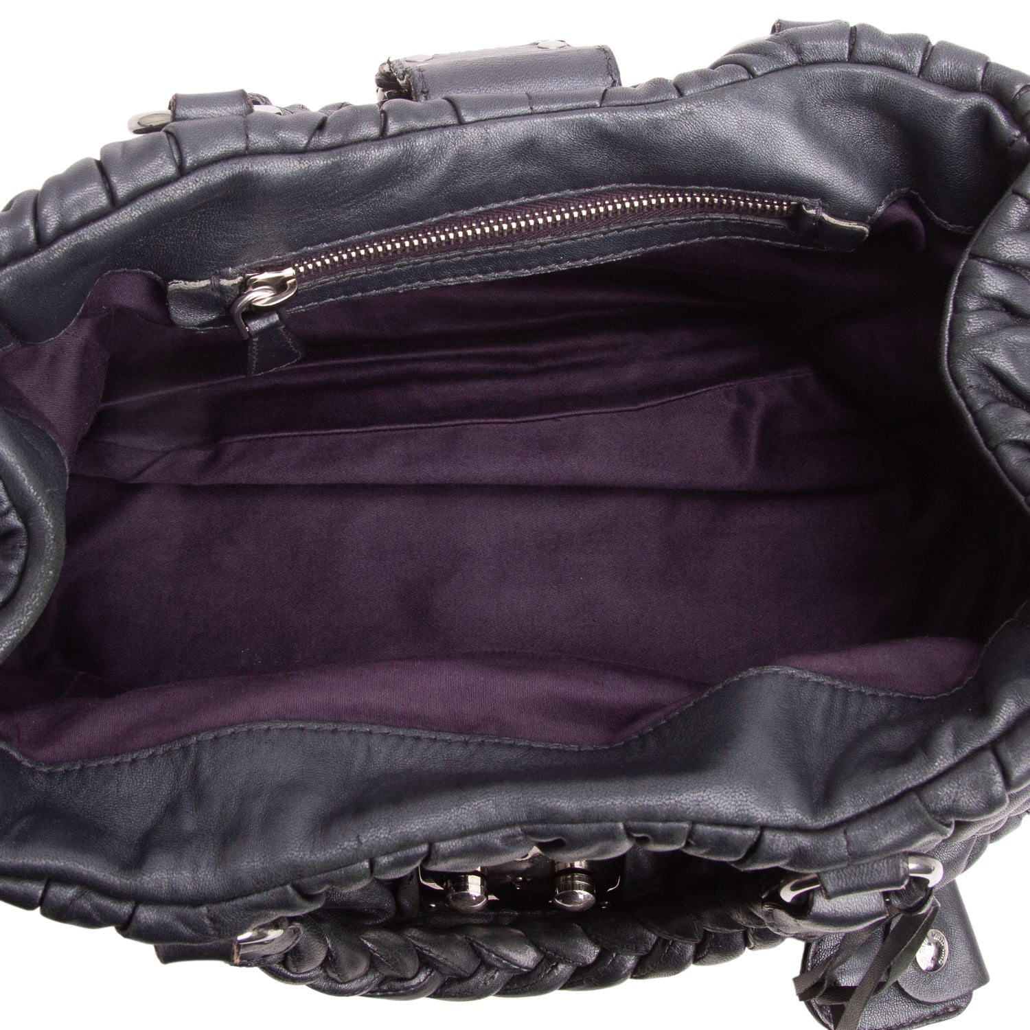 Miu Miu Grey Nappa Matelasse Coffer Hobo w/ Strap
