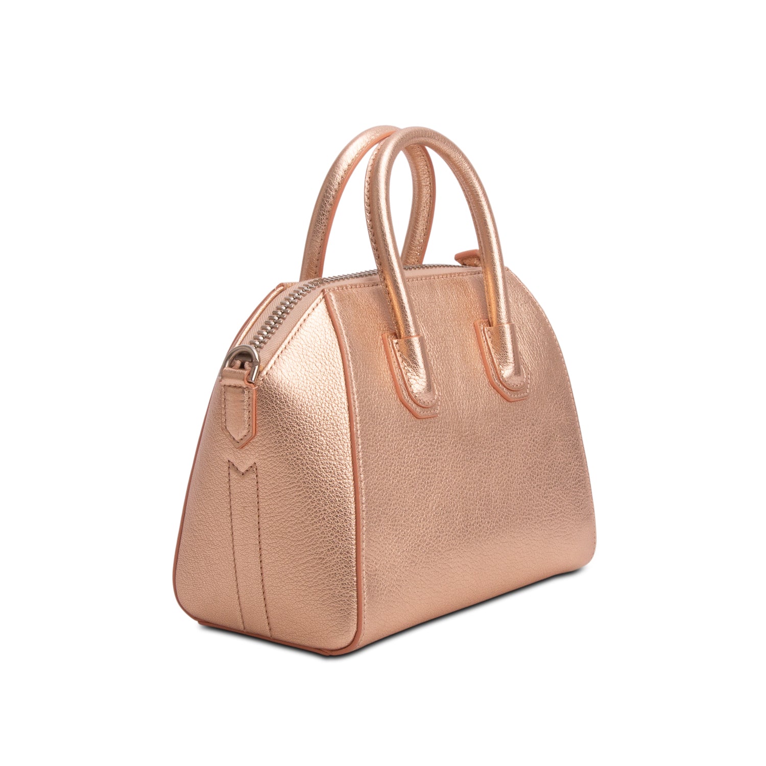 Givenchy Metallic Pink Goatskin Leather Mini Antigona Bag w/ Strap
