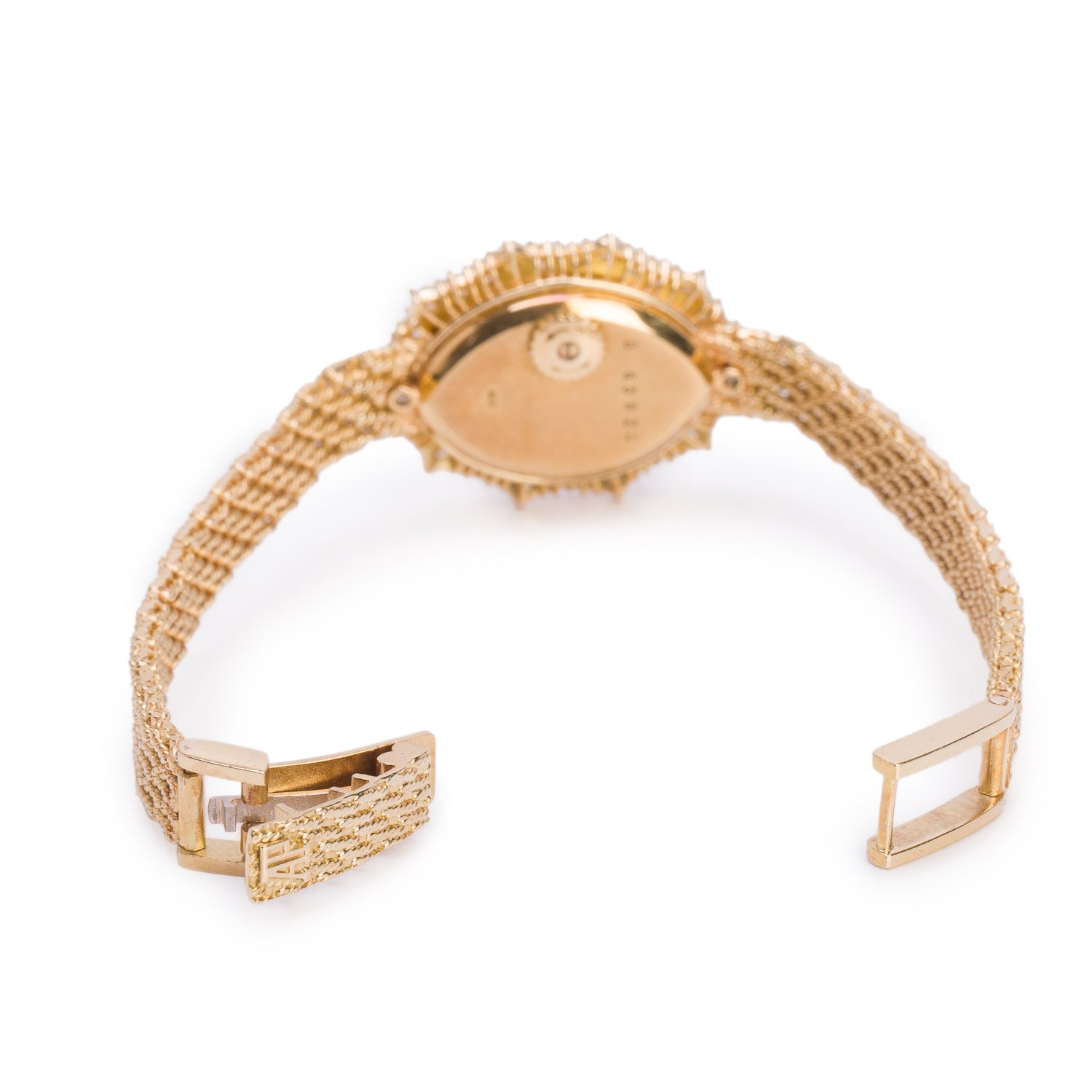 Audemars Piguet Vintage 18k Yellow Gold Diamond Bezel Manual Watch Gold Dial