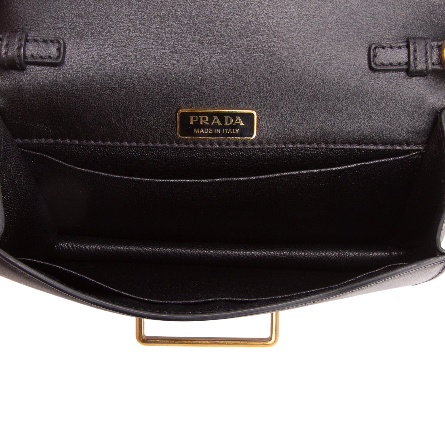 Prada Black City Calf Saffiano Cahier Bag w/ Authenticity Card