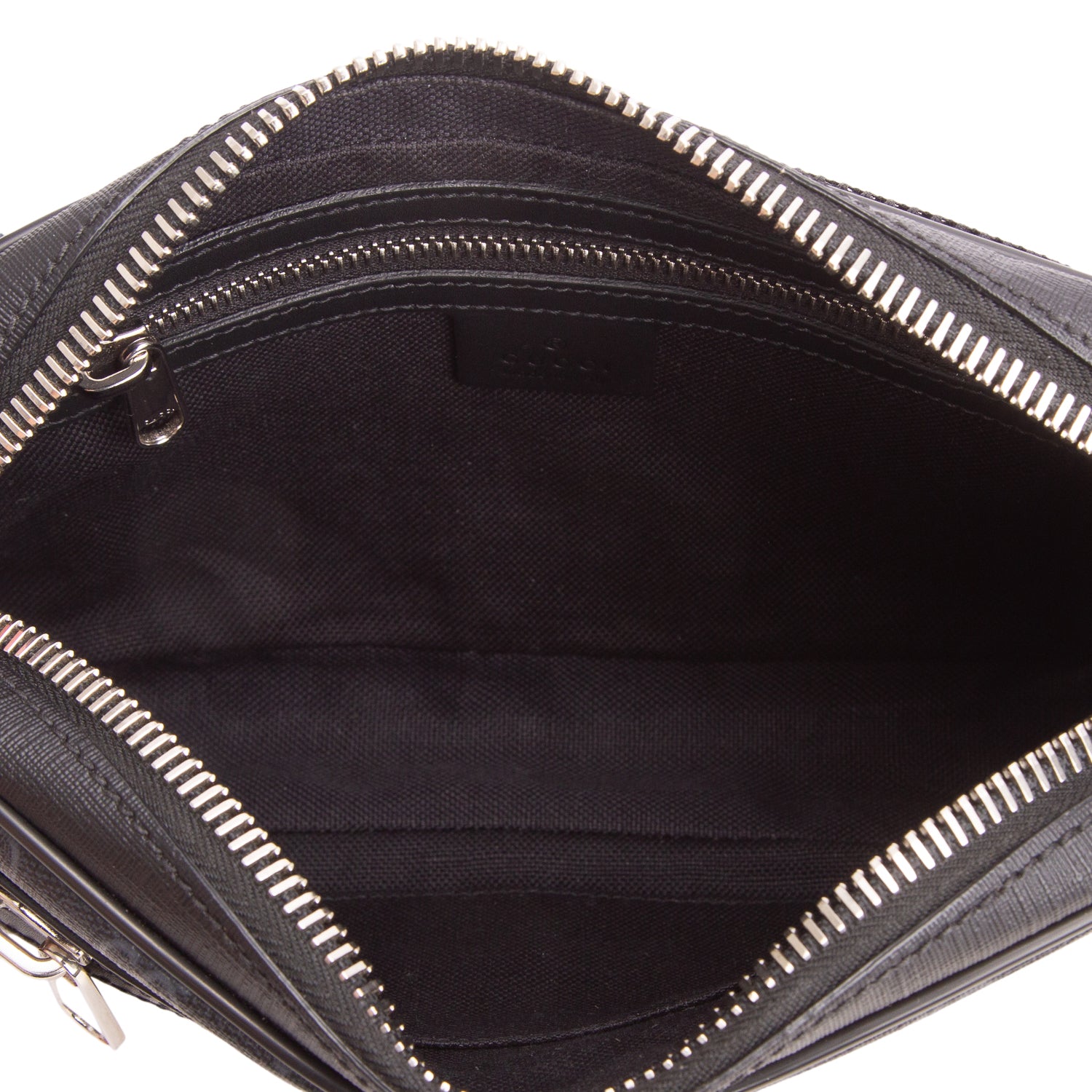 Gucci Black Soft GG Supreme Monogram Web Belt Bag
