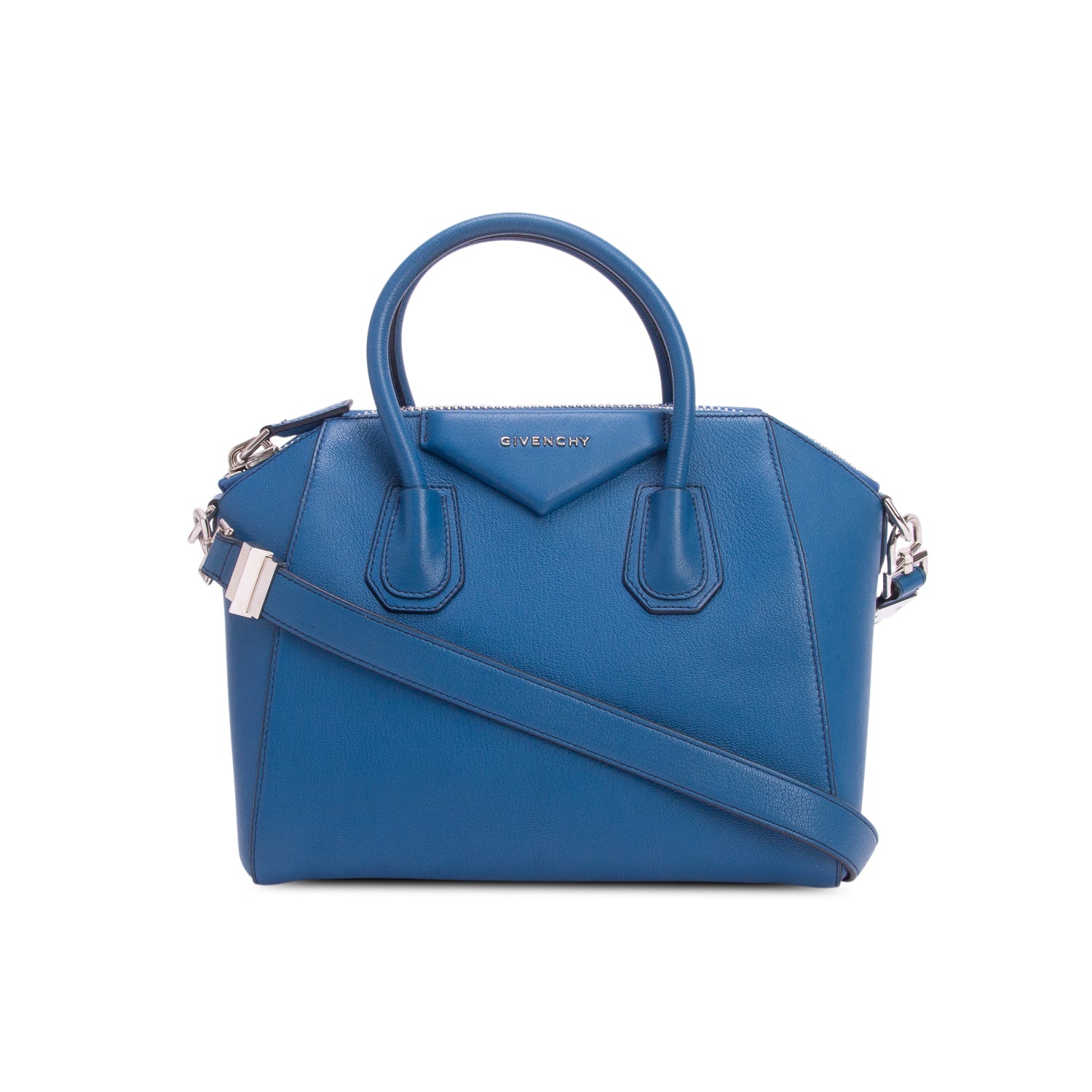 Givenchy Blue Sugar Goatskin Leather Small Antigona w/ Strap