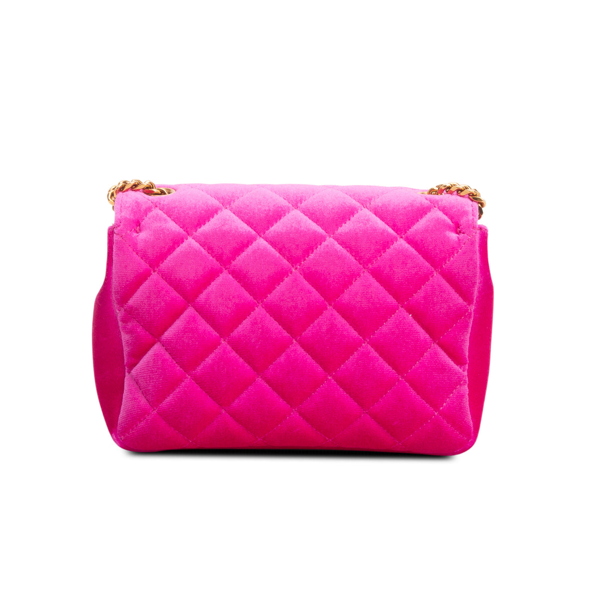 Versace Pink Velvet Quilted La Medusa Shoulder Bag