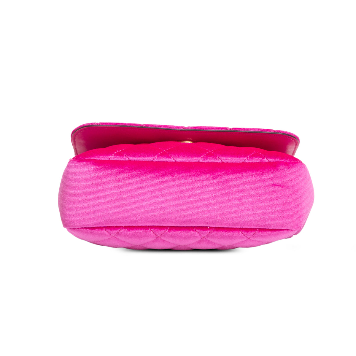Versace Pink Velvet Quilted La Medusa Shoulder Bag