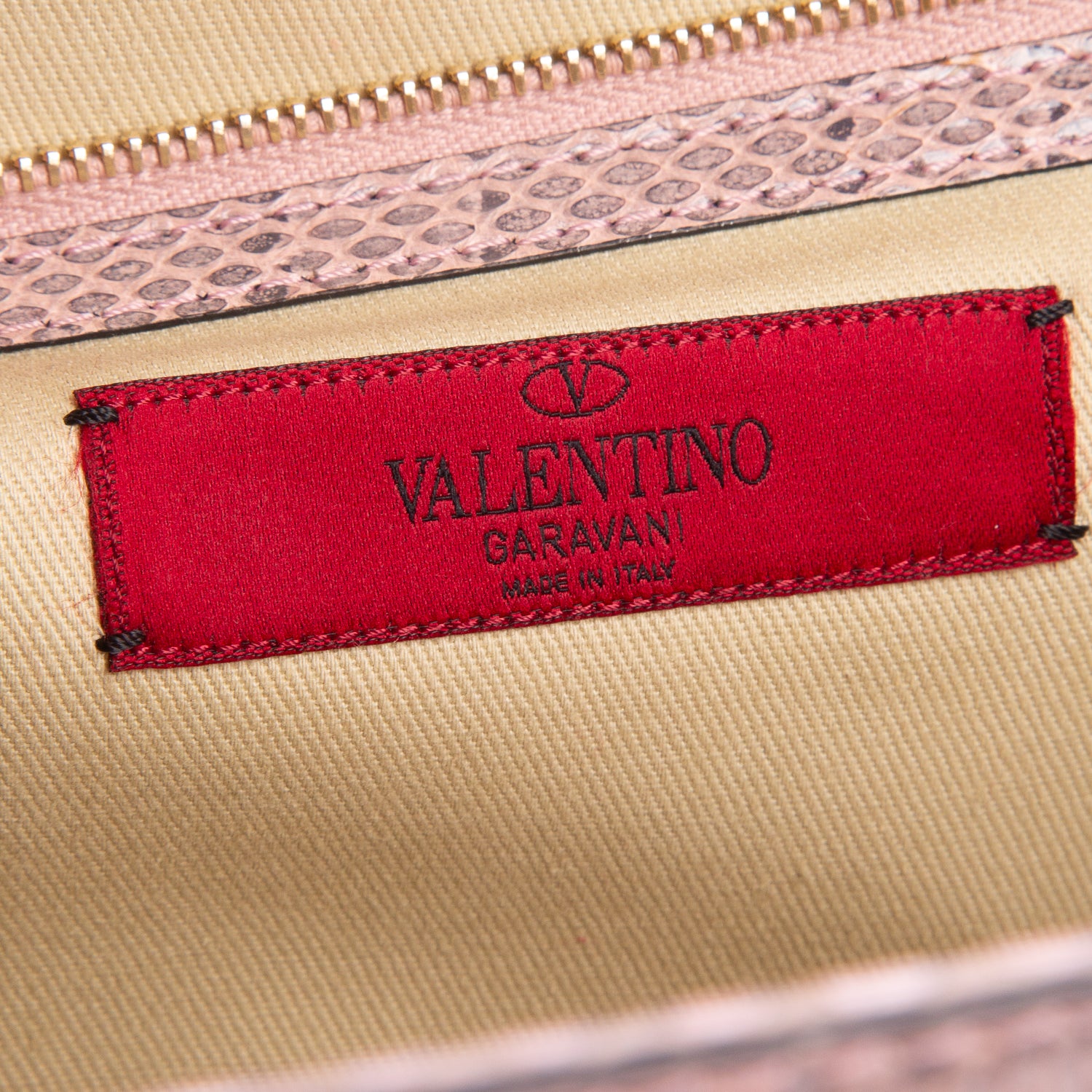 Valentino Pink Python Rockstud Medium Glam Lock Flap Bag