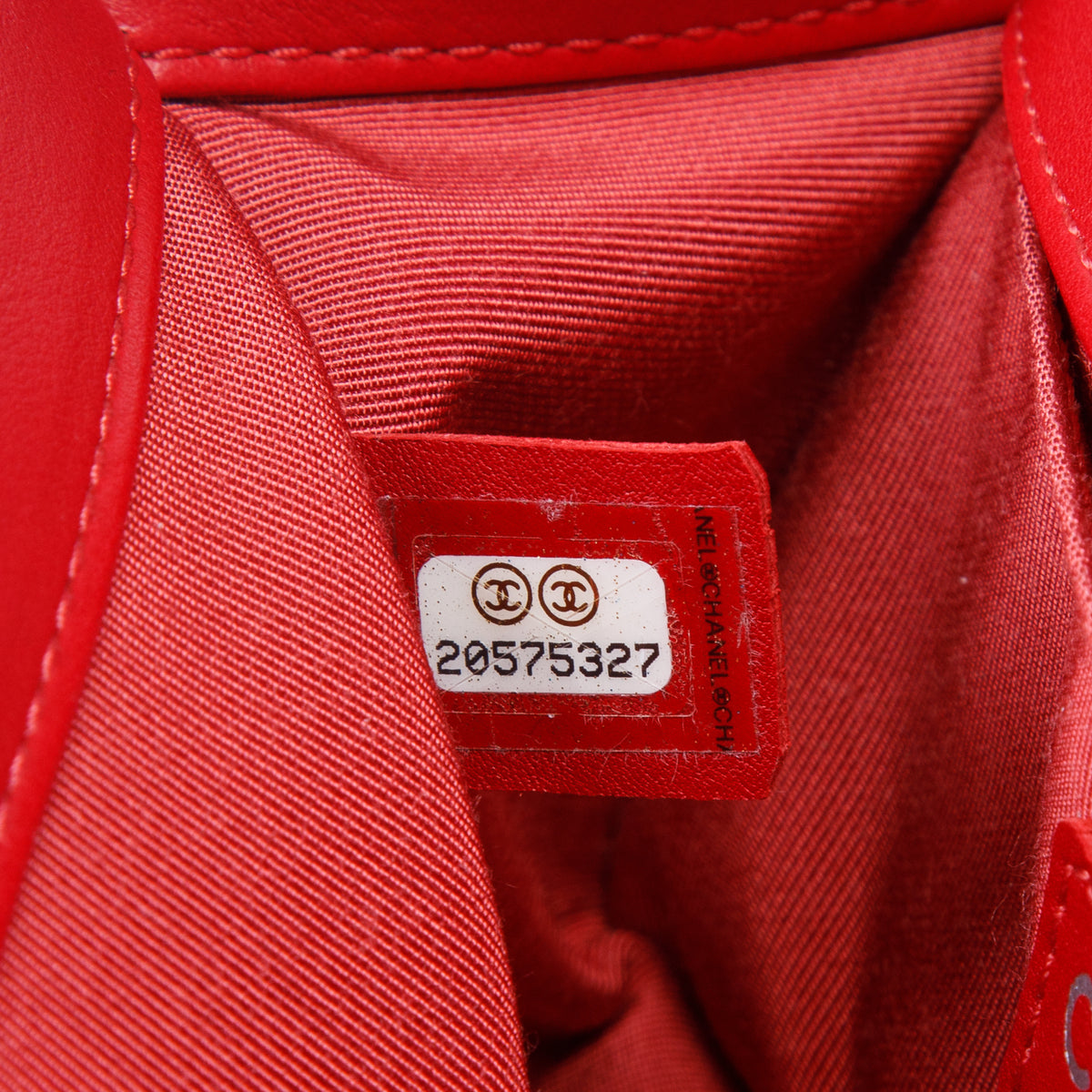Chanel Red Calfskin Quilted Small Boy Bag w/ Authenticity Card